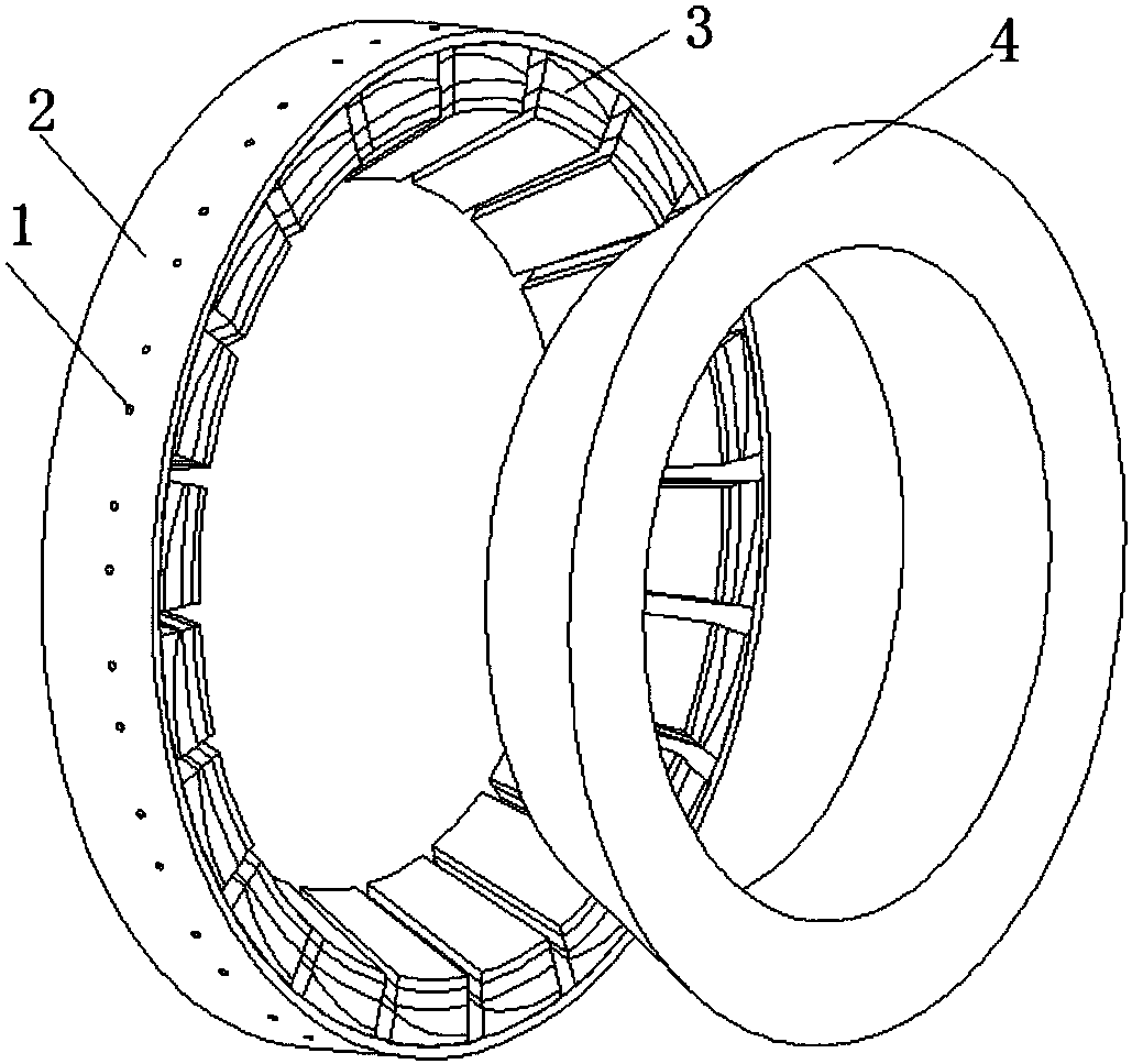 Water-lubricated thrust-diameter combined bearing for shaftless propeller