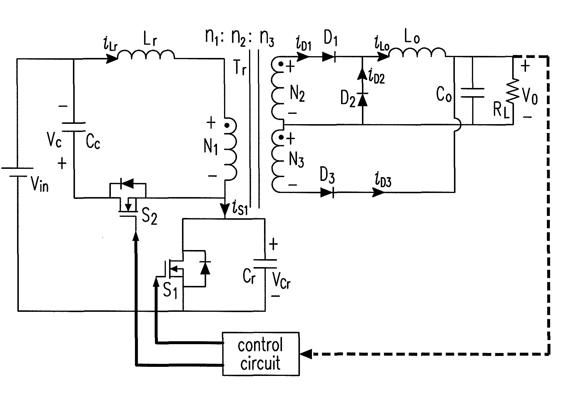 Forward-flyback converter with active-clamp circuit