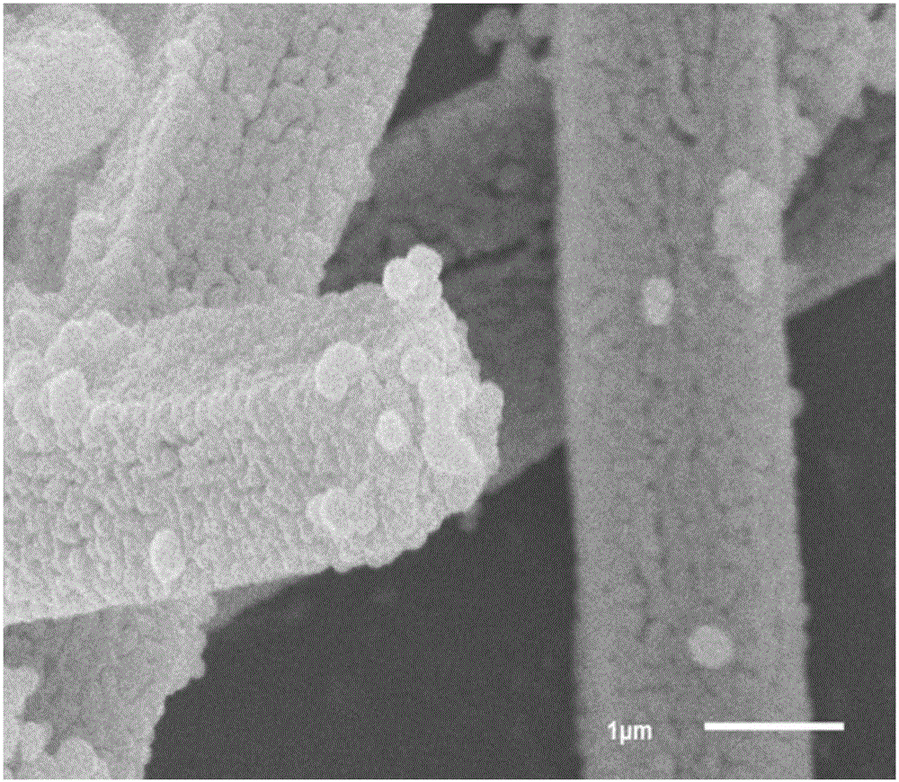 Nitrogen-doped carbon-coated iron oxide negative electrode material for lithium-ion battery and preparation