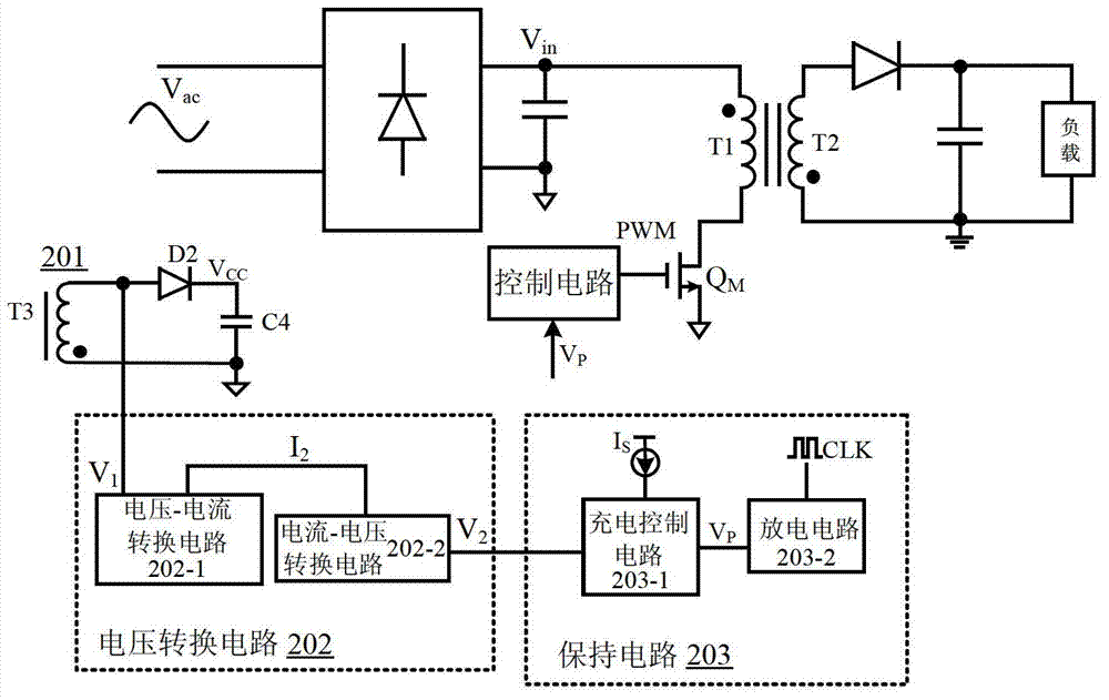 Circuit and method for detecting voltage peak