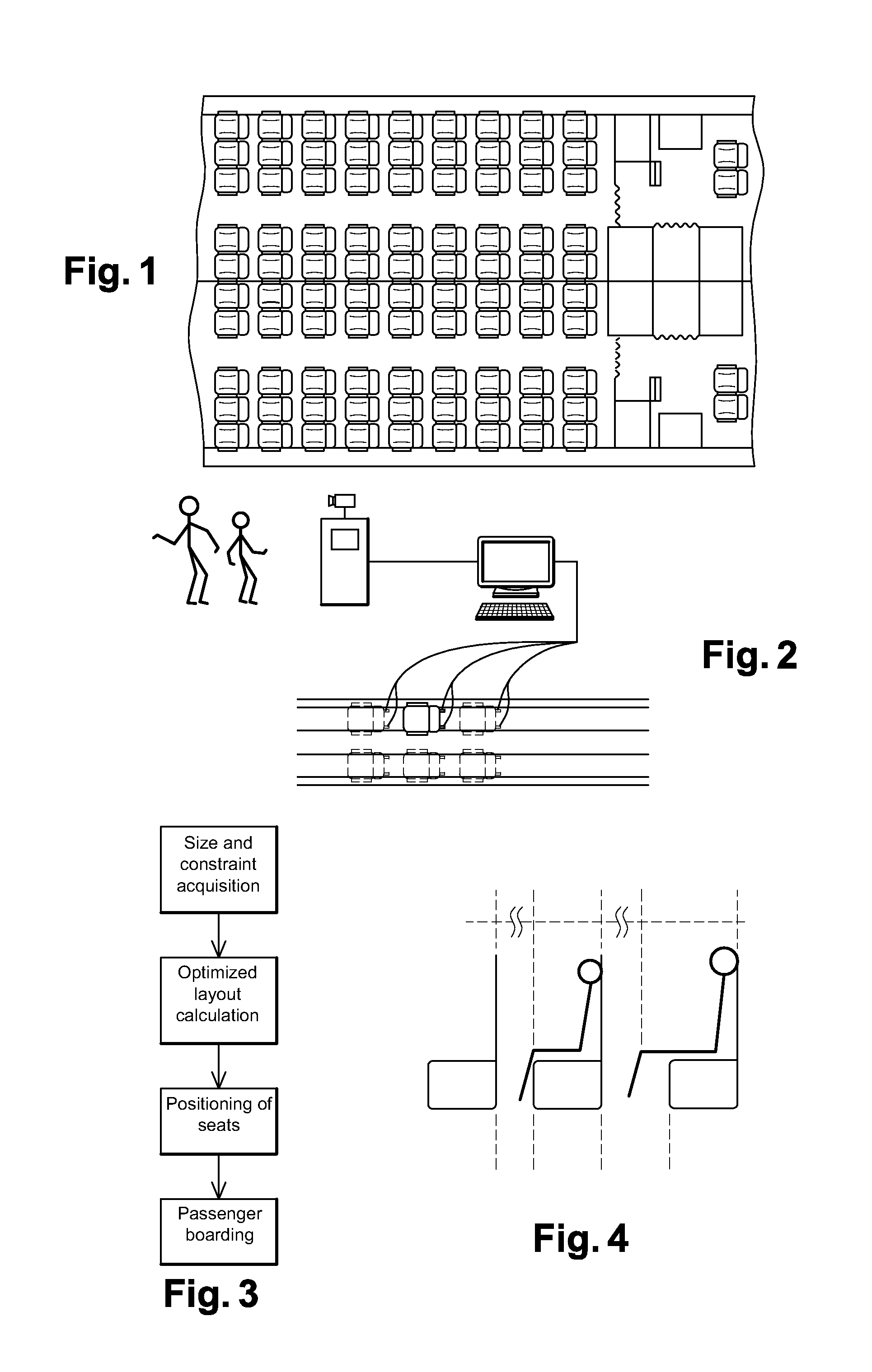 Process and device for passenger cabin layout