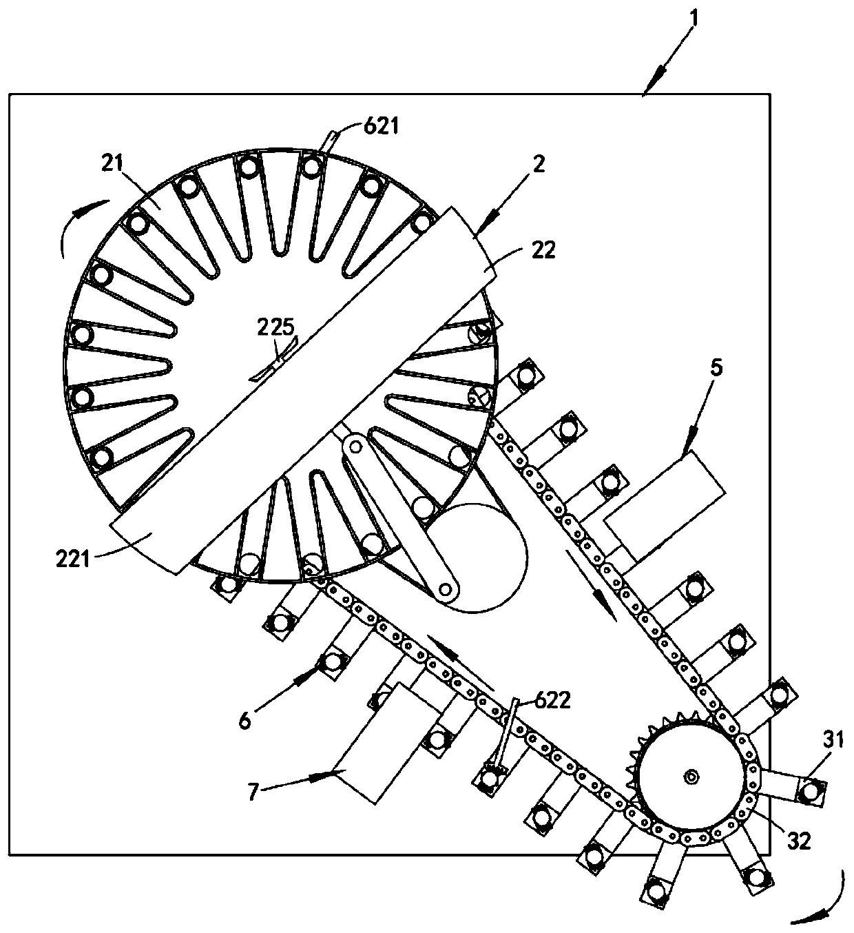 Transferring coding method for forward direction bottle lids