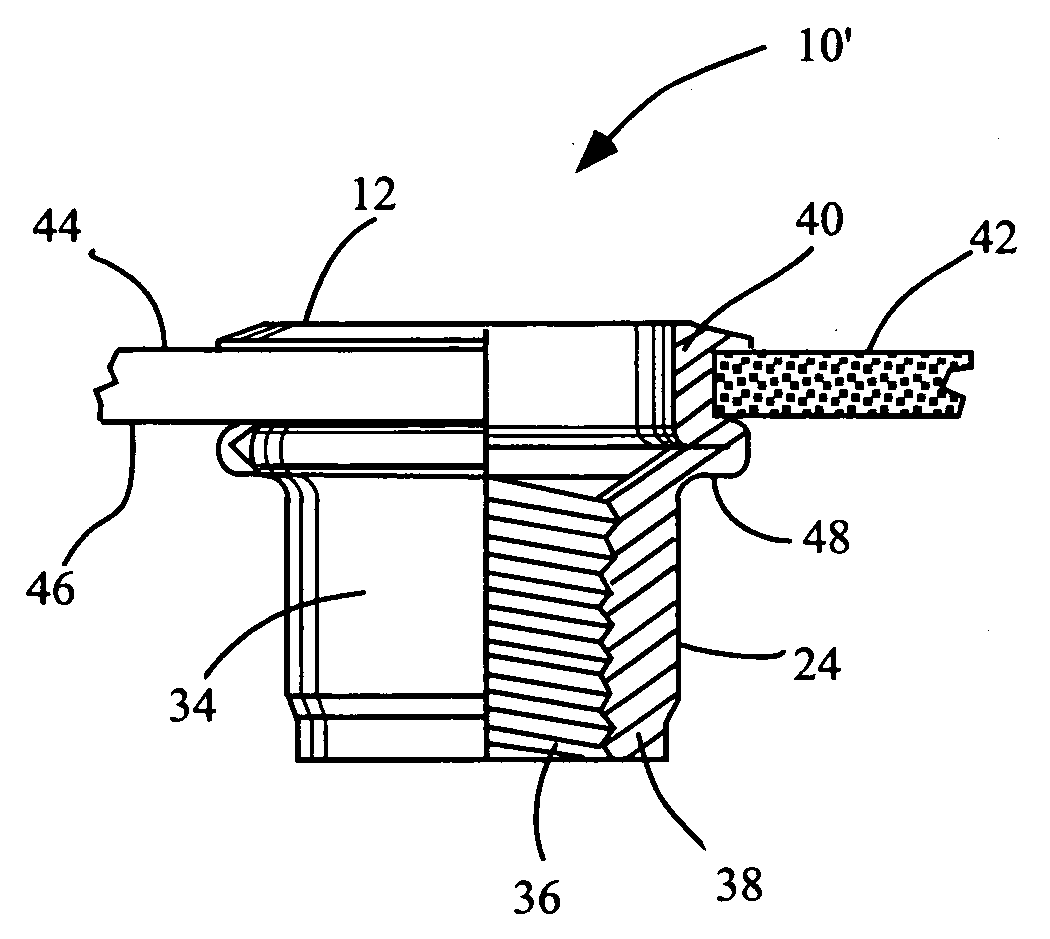 Spin resistant threaded insert