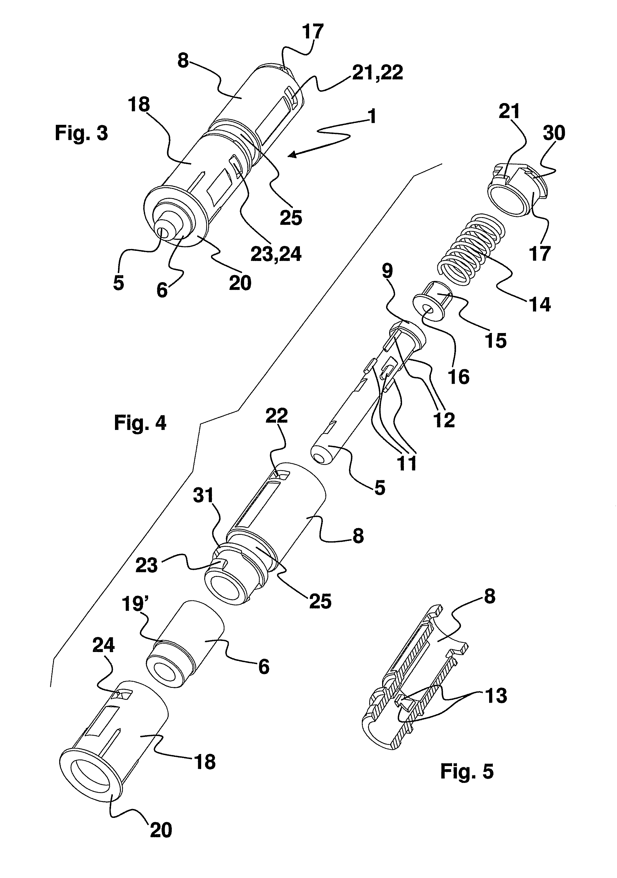 Closing and opening device of the snap type for a moveable part of a piece of furniture