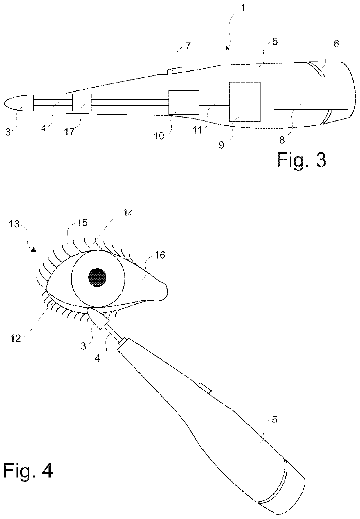 Eye treatment device and a method of using said device