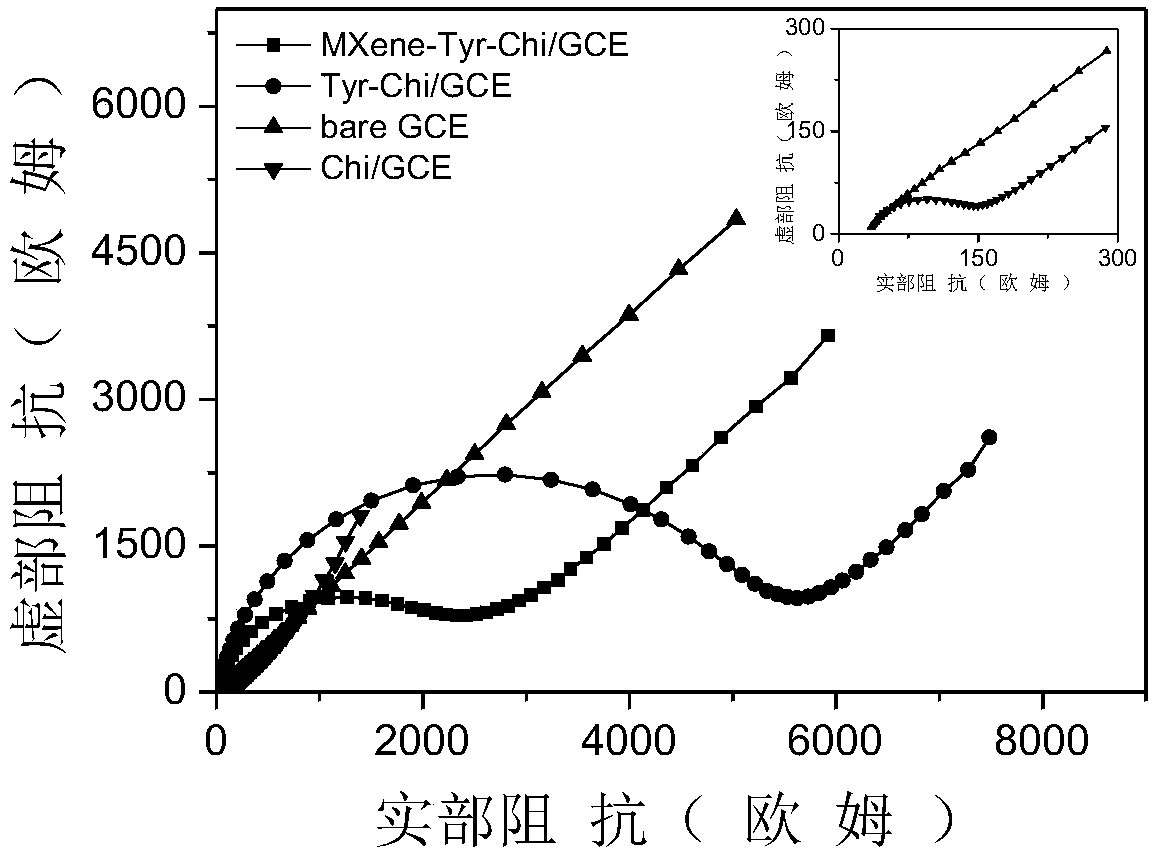 Electrochemical biosensor based on two-dimensional titanium-carbon compound and application of electrochemical biosensor