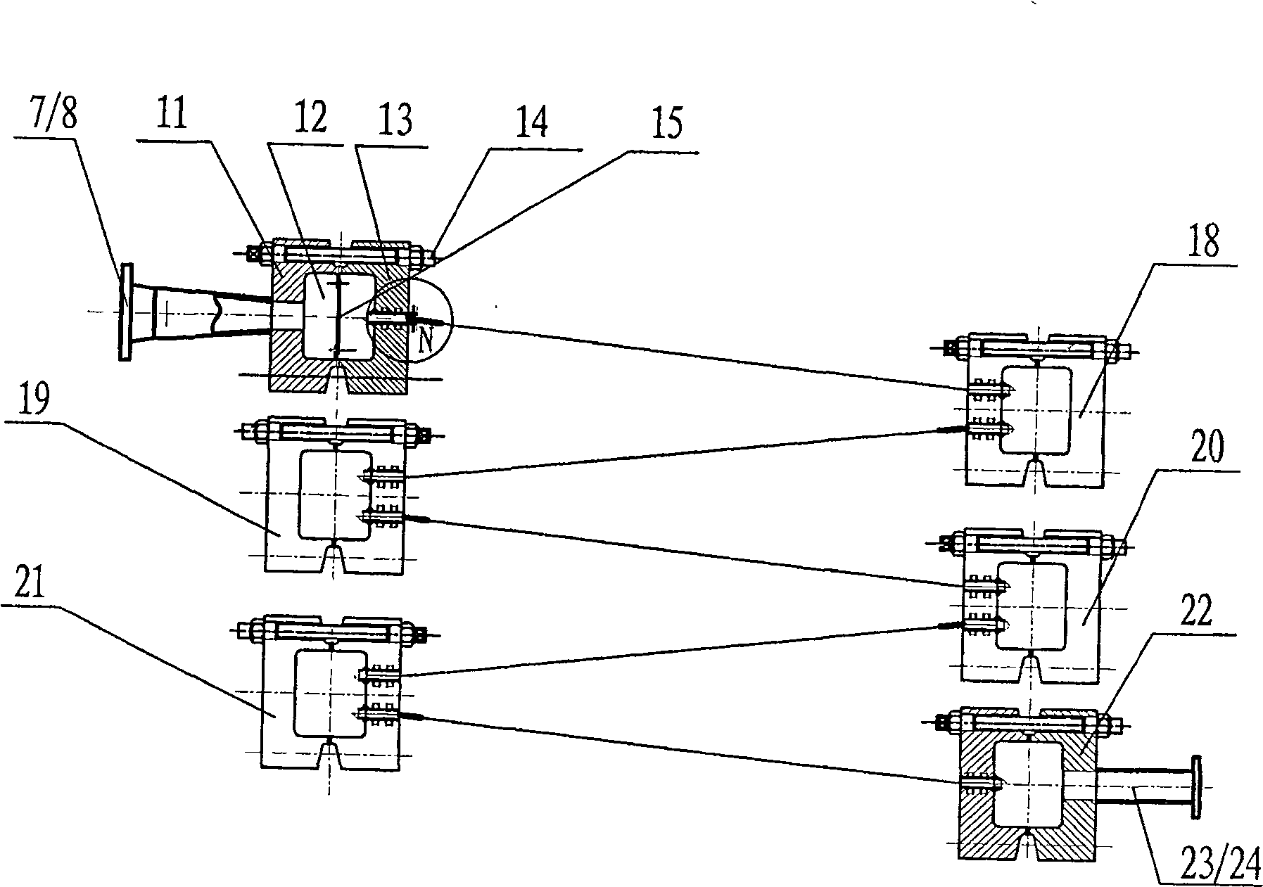 Hydrocracking reaction effluence system based on asymmetry analyse