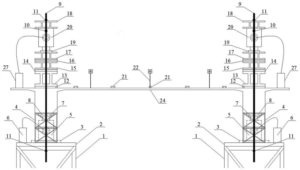 An intelligent deviation correction device and method during the rotation process of a cable-stayed bridge