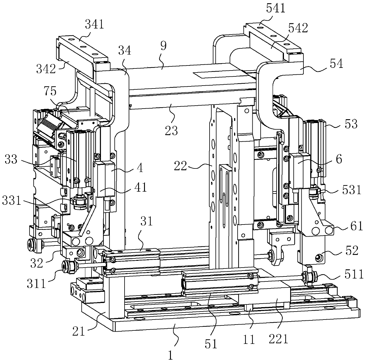 Thickness measuring and gluing platform for isolating membranes on two sides of wound battery cell