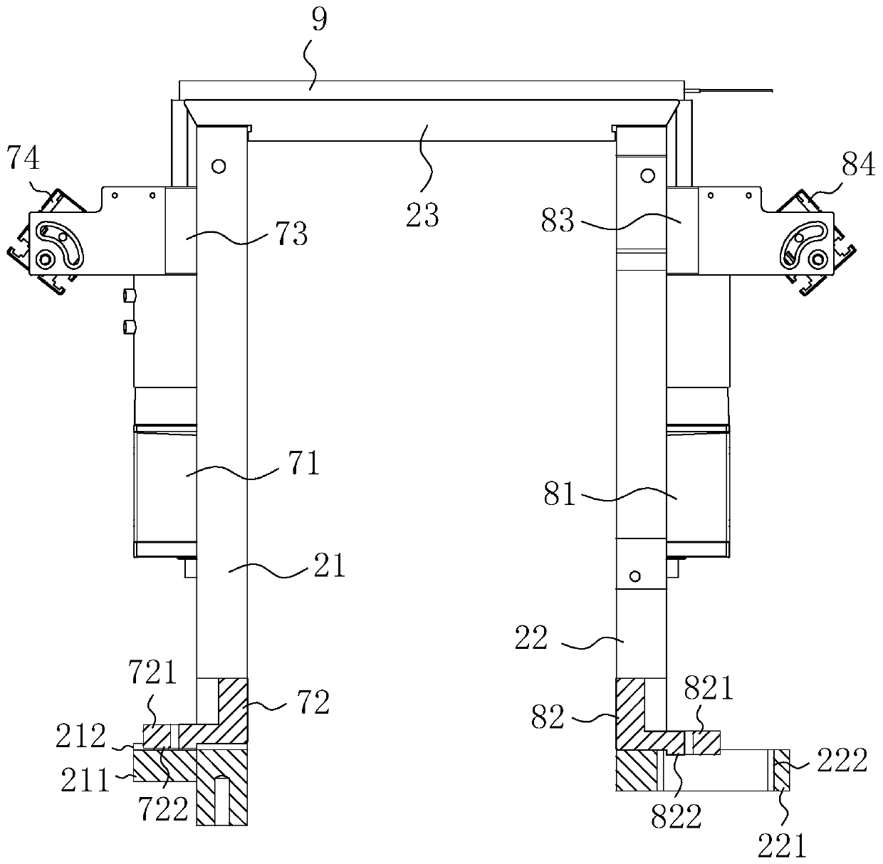 Thickness measuring and gluing platform for isolating membranes on two sides of wound battery cell