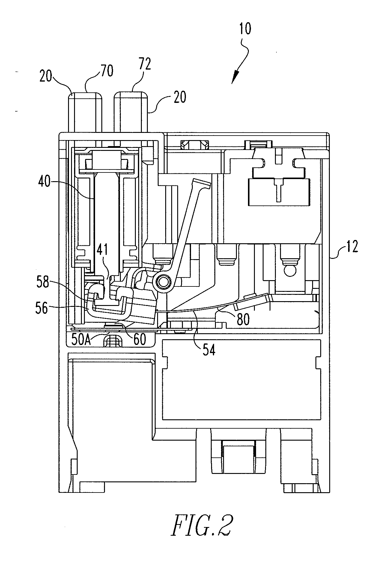 Overload relay switch without springs