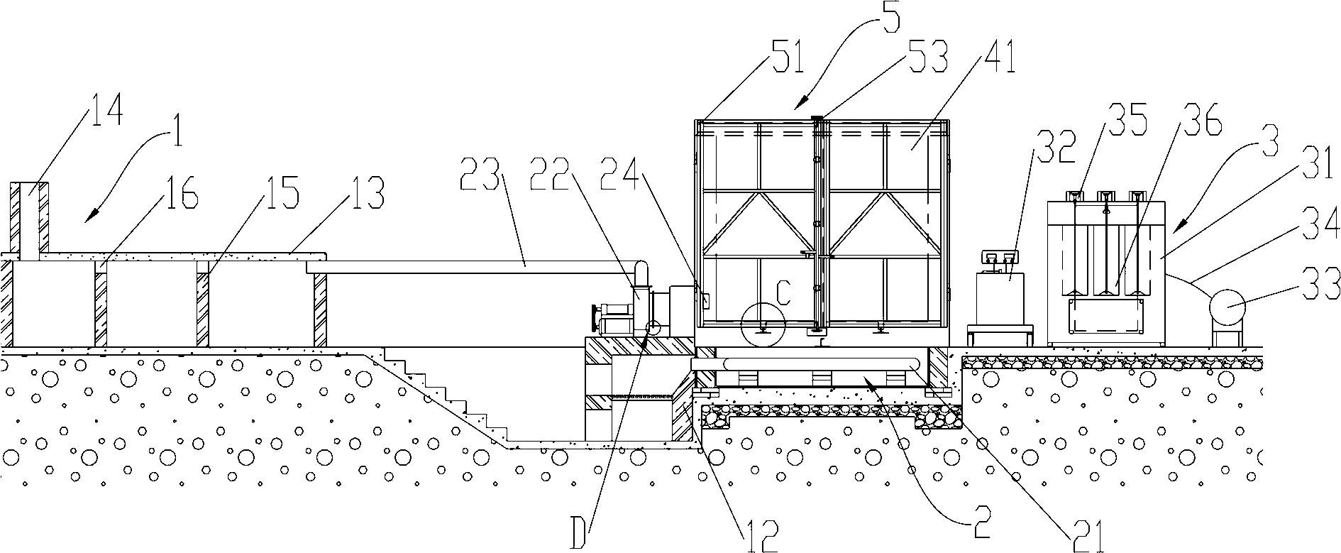 Metal stripped material uncoiling, buffer storage, straight pulling and shearing positioning device