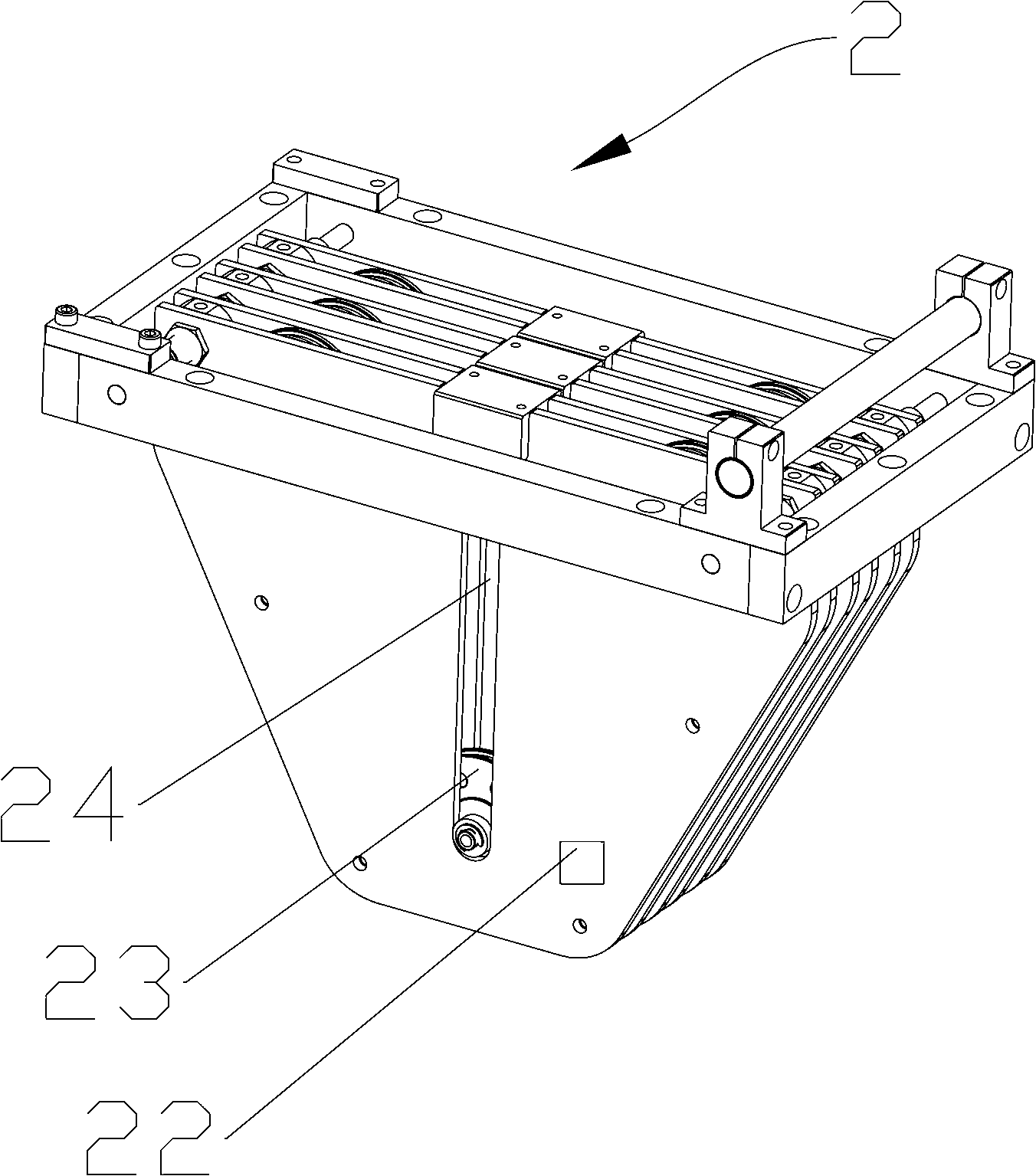 Metal stripped material uncoiling, buffer storage, straight pulling and shearing positioning device