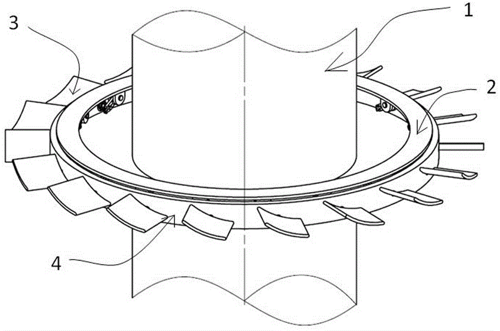 Adjustable water-turbine generator set cooling fan and blade adjusting method thereof