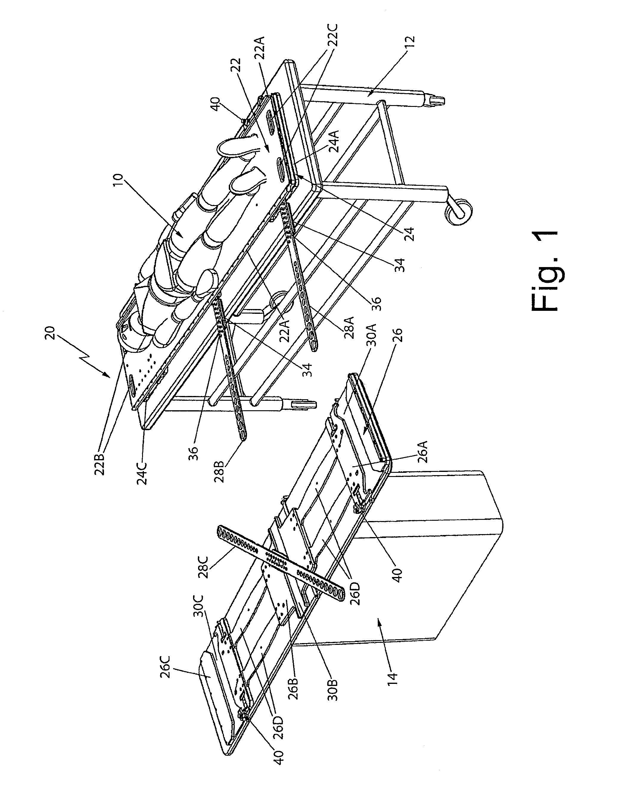 Patient transfer system for use in stereotactic radiation therapy