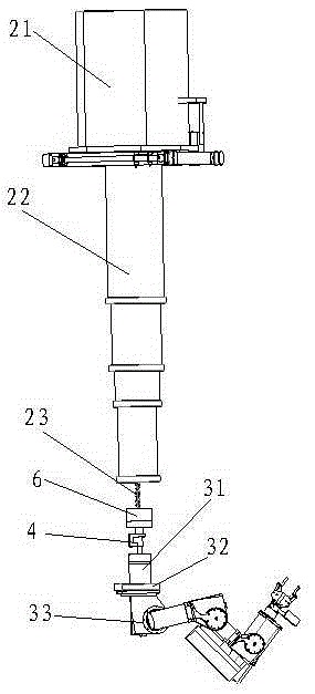 Suspension telescopic cylinder and mechanical arm fast installing and uninstalling system under nuclear radiation environment