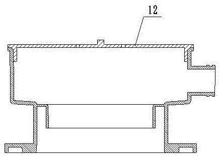 Embedded double eccentric logged water treatment device for indoor sewage draining riser