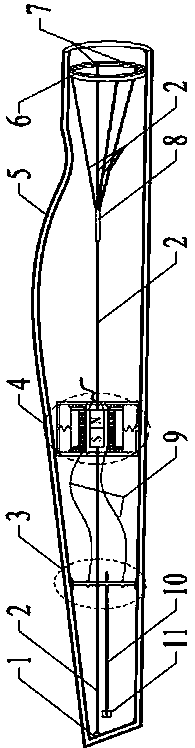 Wind turbine blade damping semi-active bidirectional coordinated vibration control device and mounting method