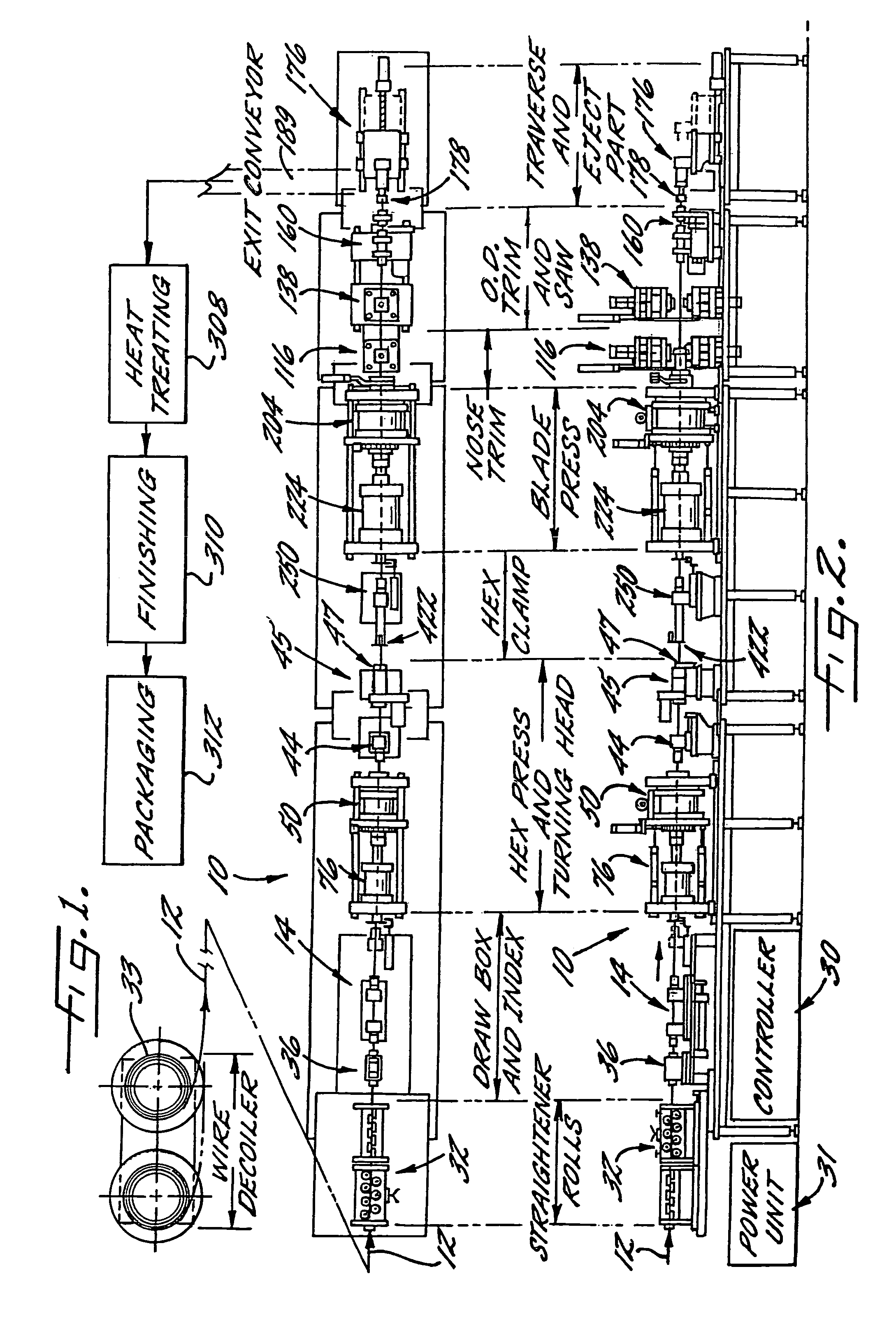 Method and apparatus for forming parts from a continuous stock material and associated forge