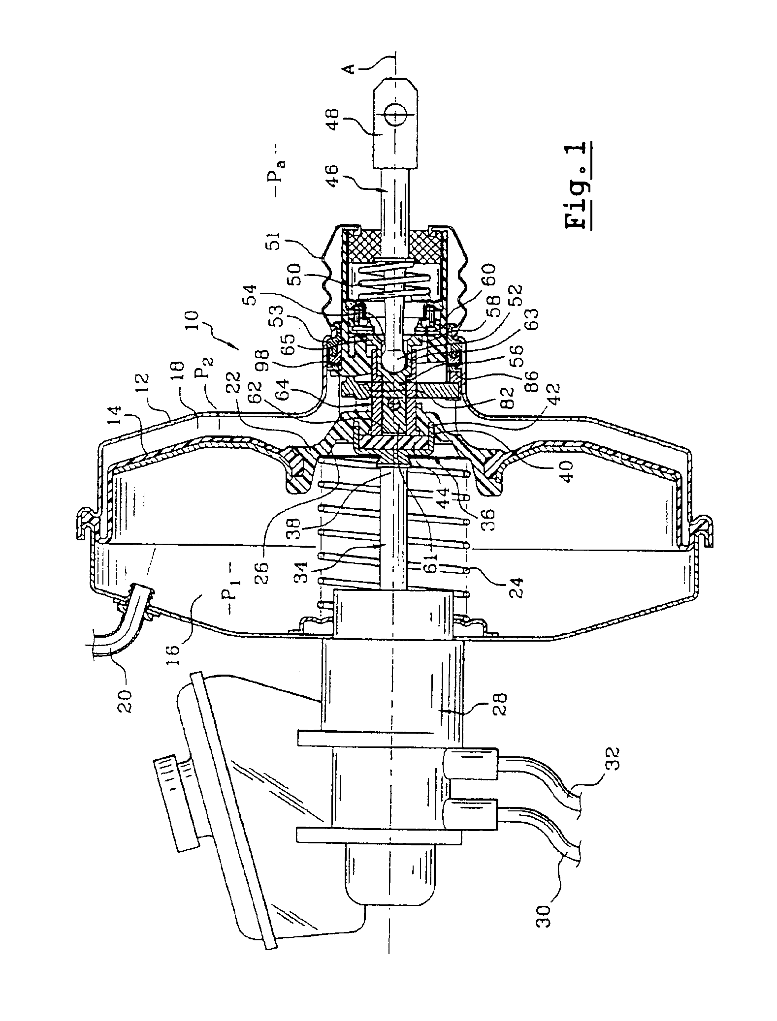 Servo brake booster with two differentiated fixed and variable jumps