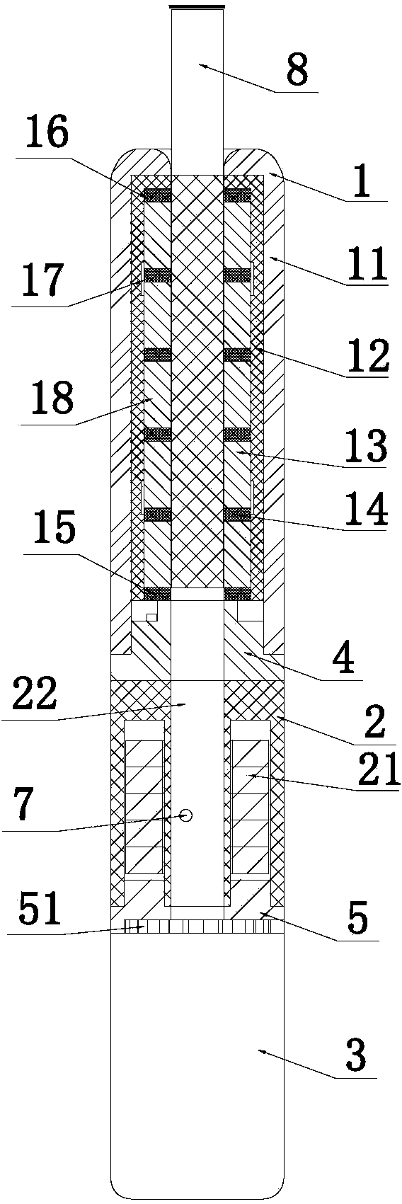 Sectional heating control device for non-burning cigarettes