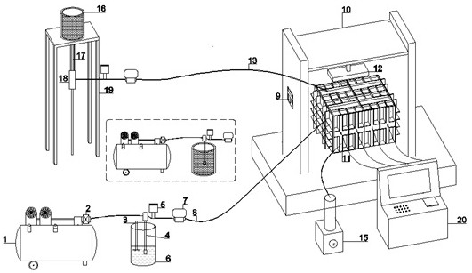 Model test device and test method for water-rich fractured rock stratum flowing water grouting reinforcement