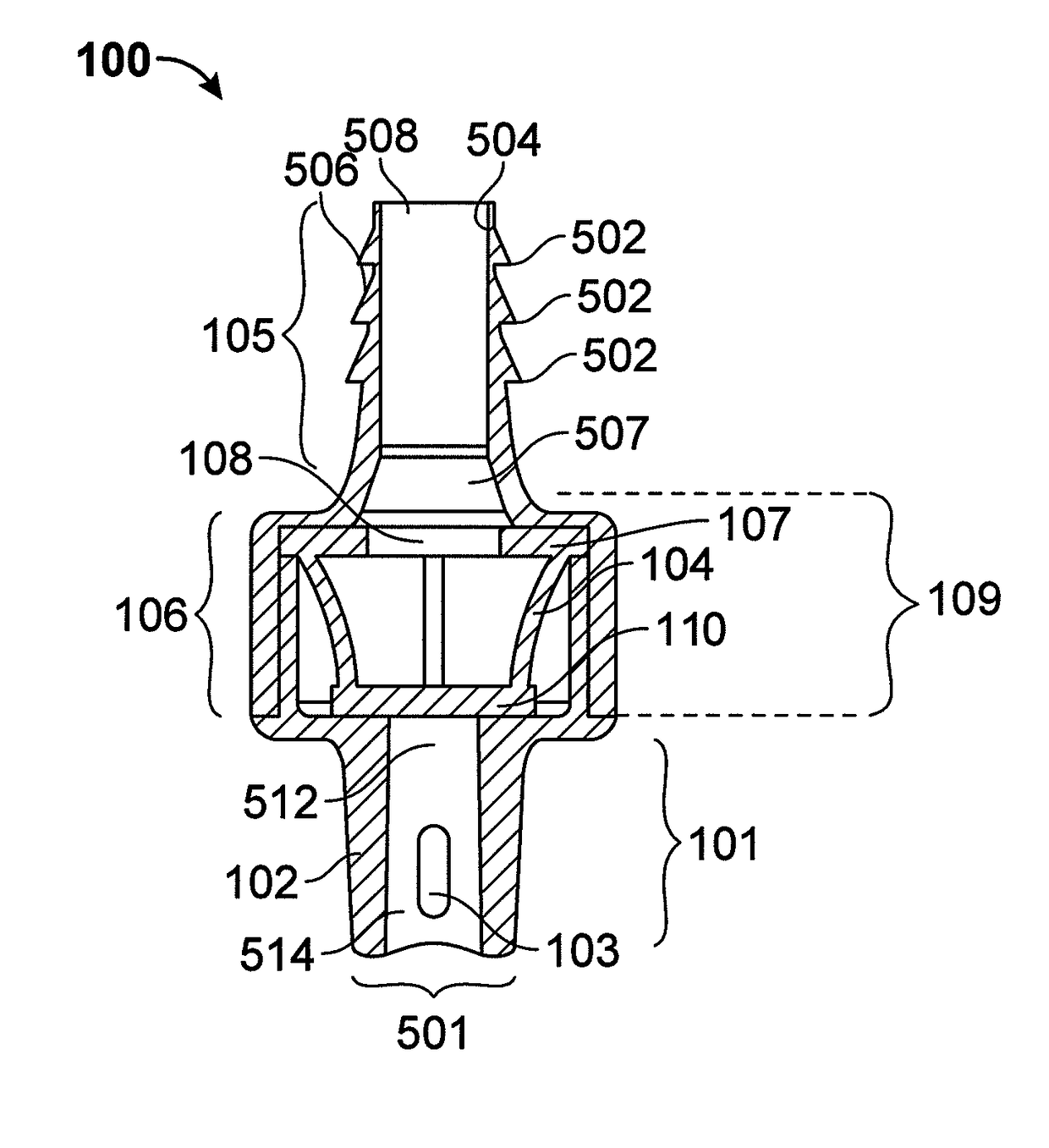 Valved enteral administration assembly