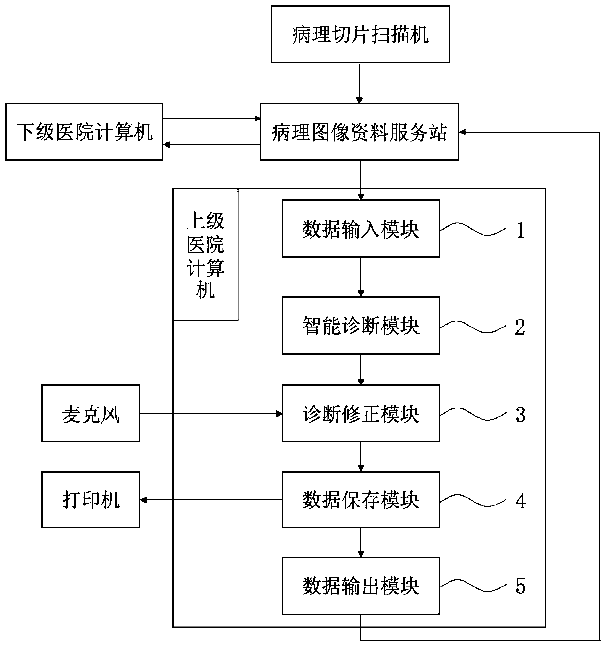 Pathological intelligent diagnosis system through combination of pictures, characters and voice