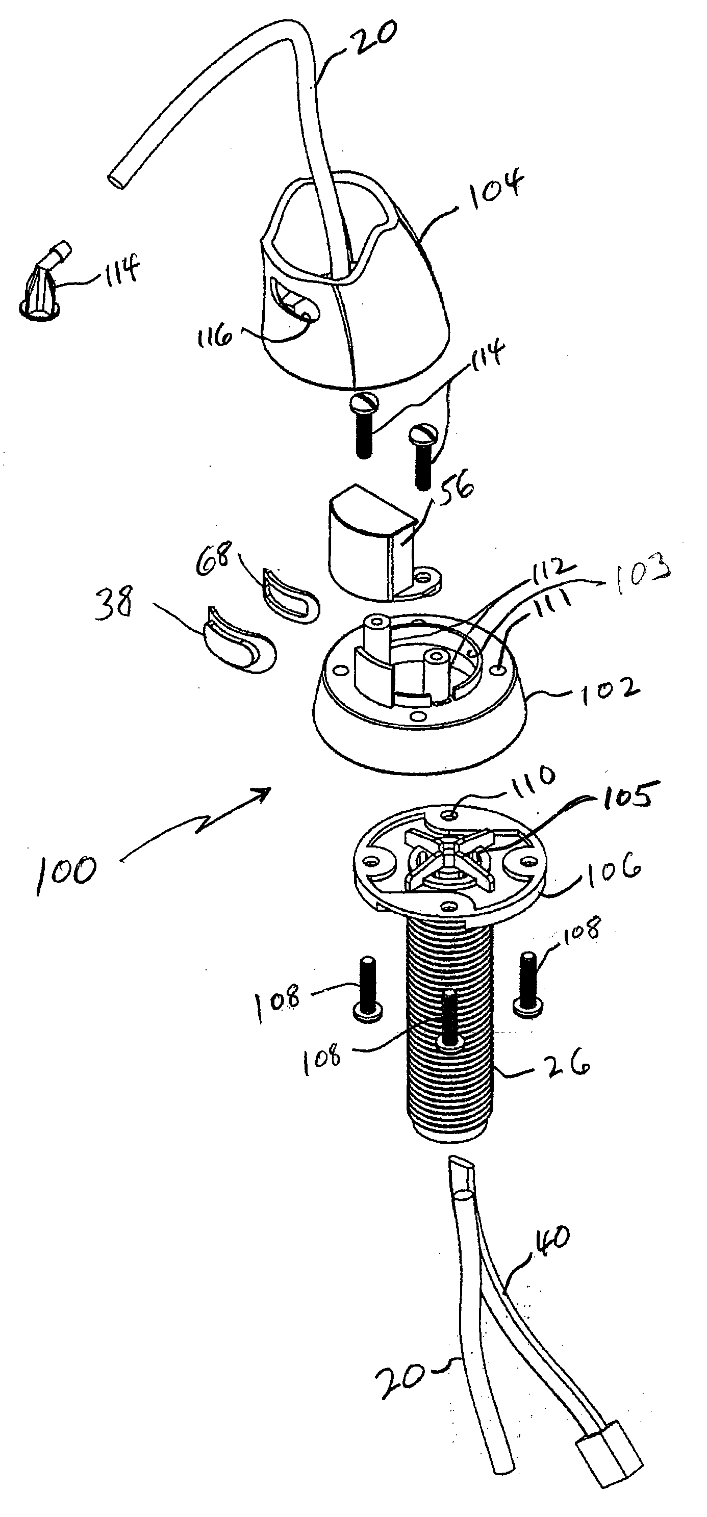 Universal hub for a fluid dispenser