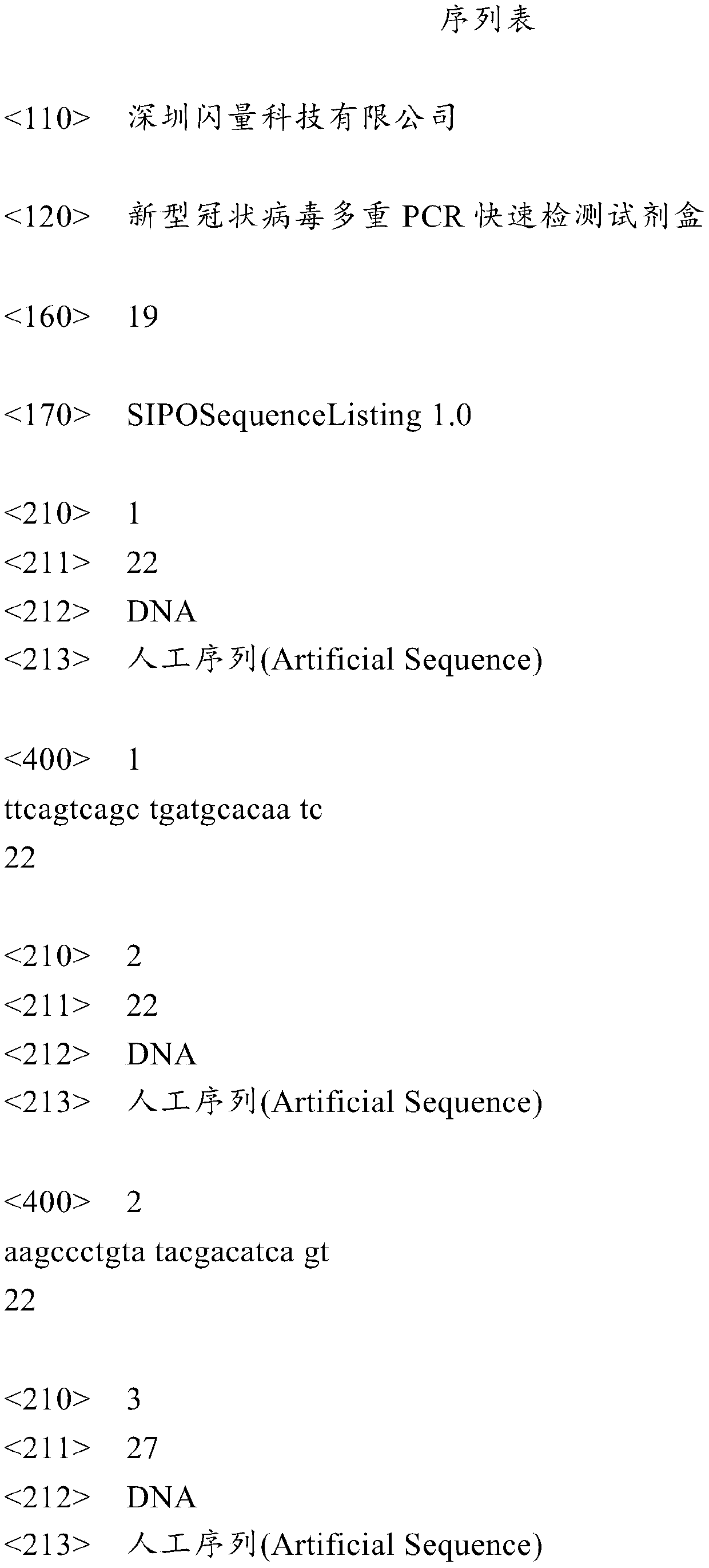 Novel coronavirus multiplex PCR rapid detection kit