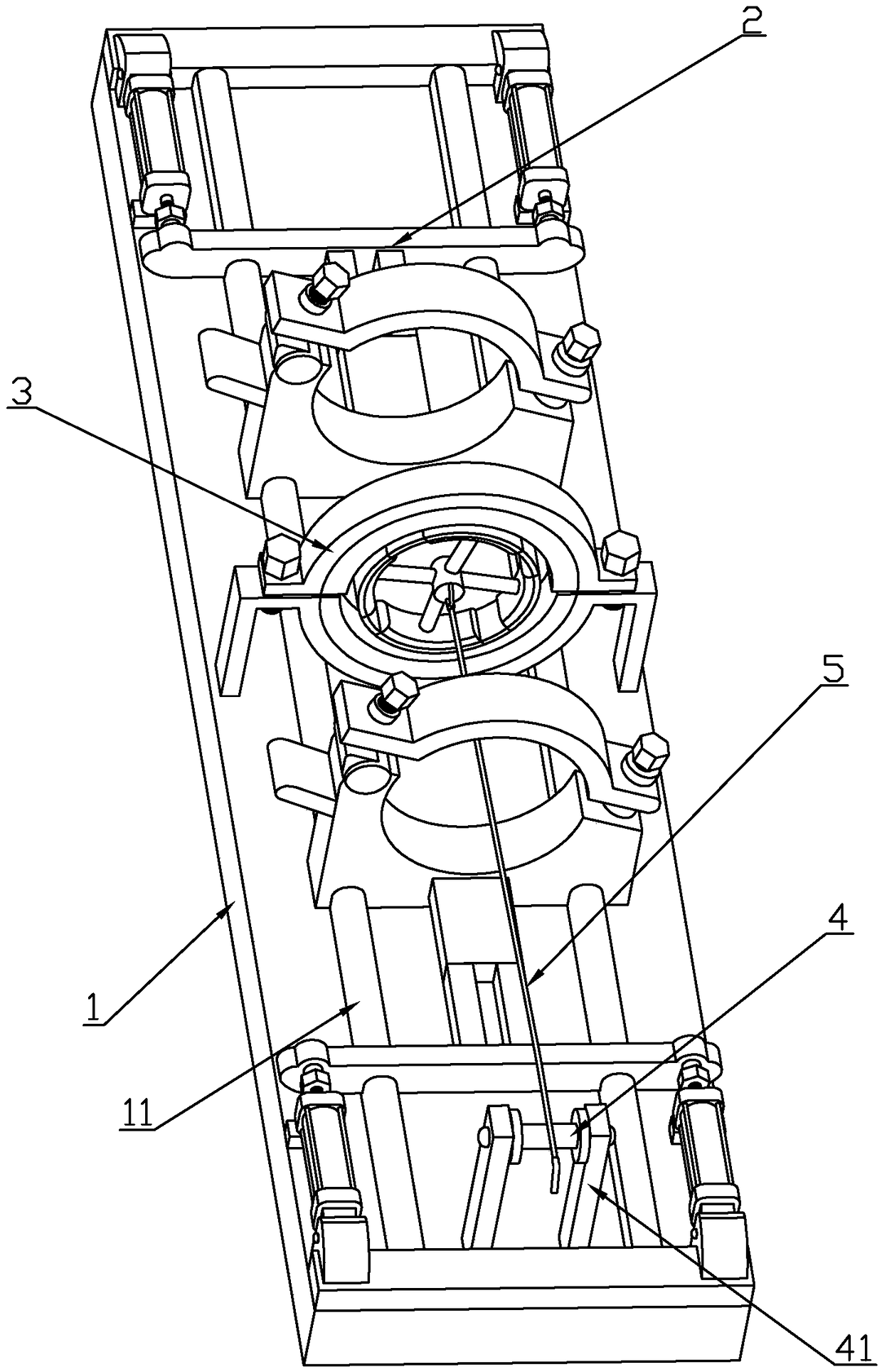 Hot melting and butt joint equipment of plastic pipeline