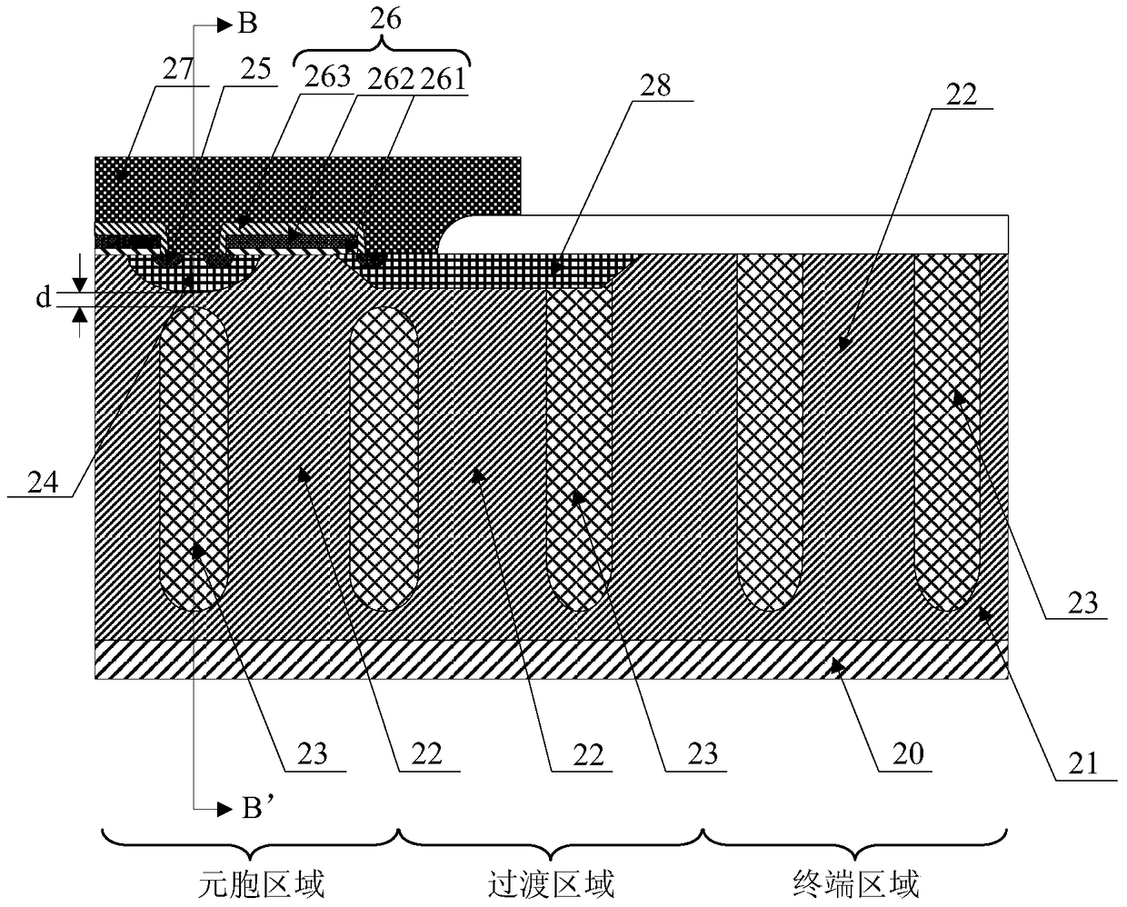 Semiconductor device with superjunction structure and preparation method thereof