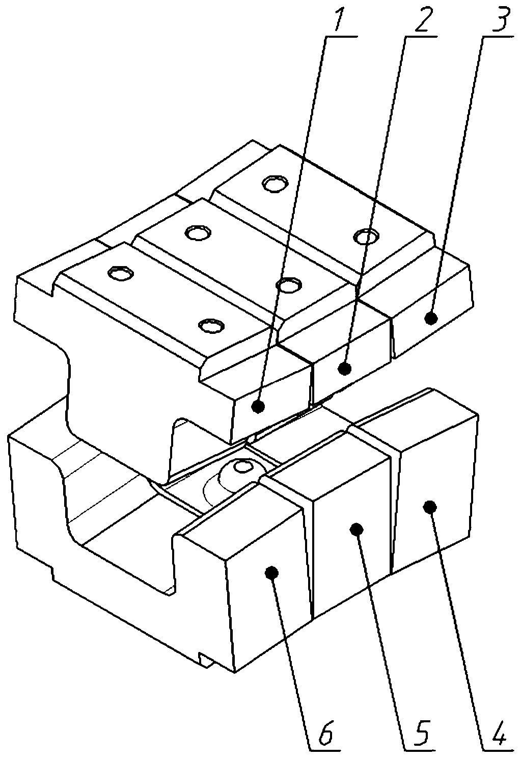 Mold for evaluating convex-feature roll punching forming limit and measuring method of mold