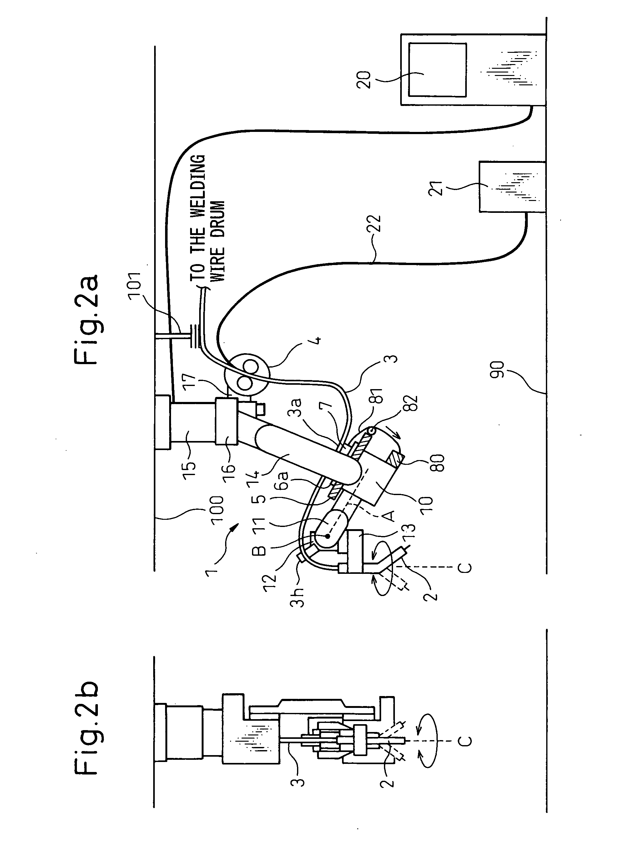 Structure for treating torch cable for arc welding robot