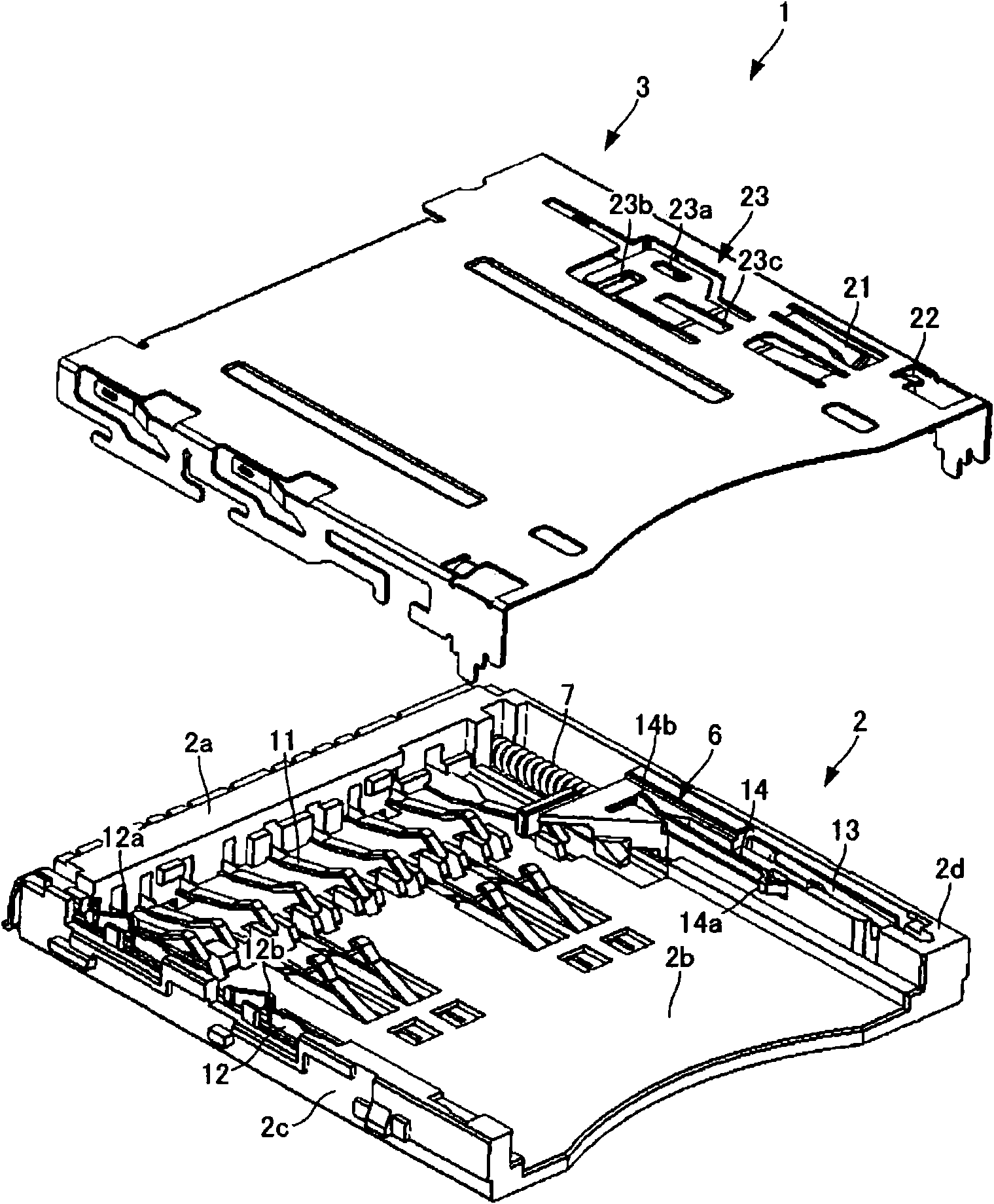 Connector for a card