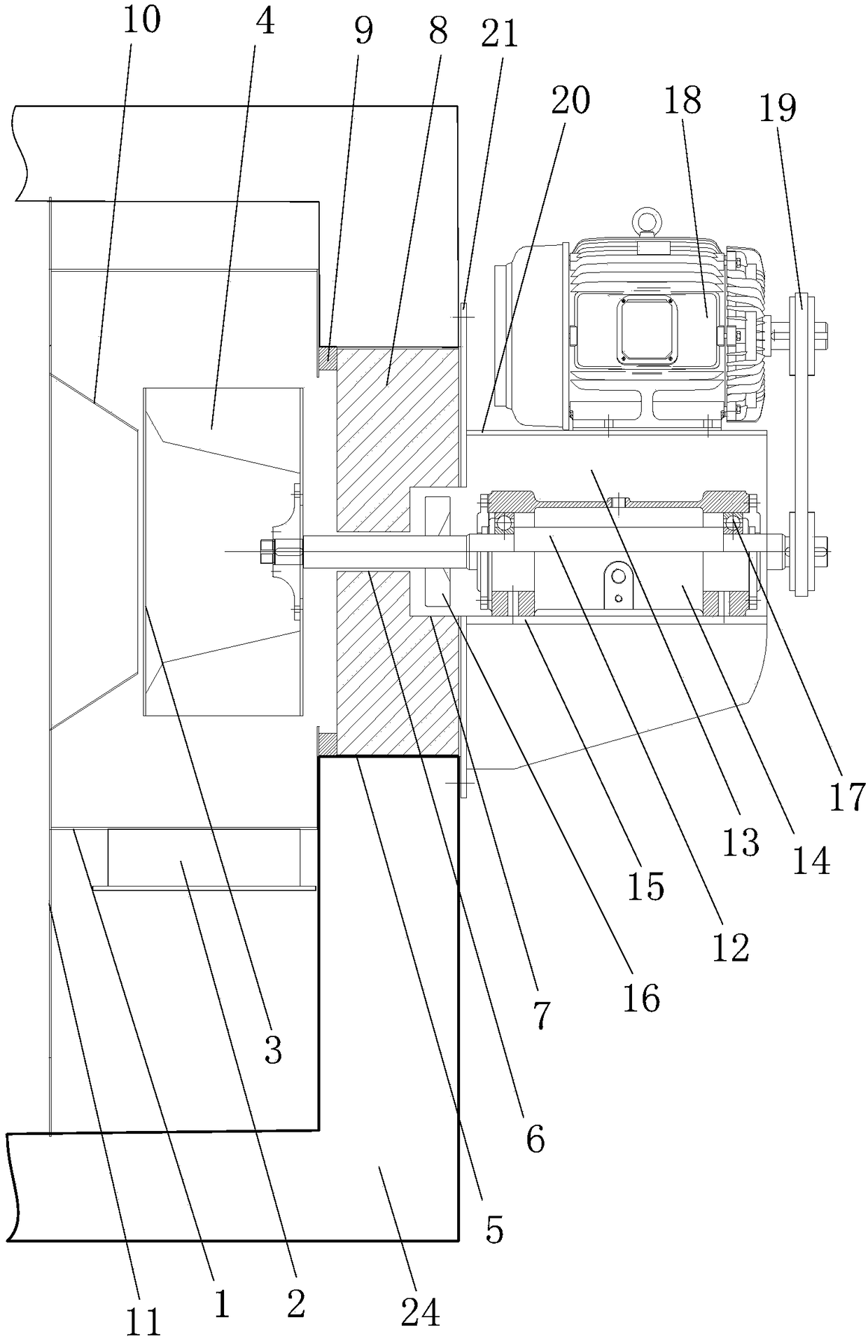 Fixed-load embedded hot air circulation fan