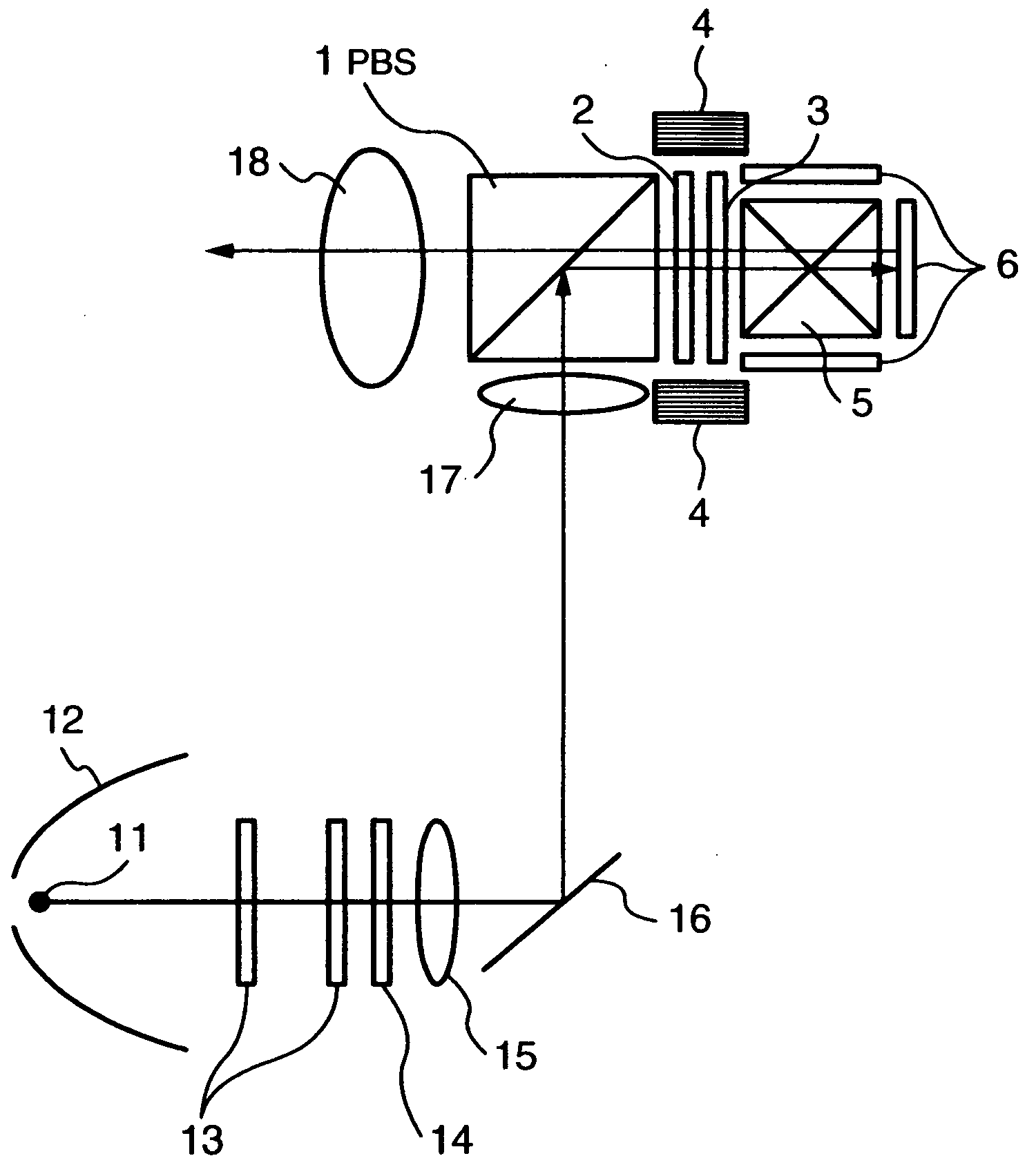 Optical unit and projection type projector apparatus using the same