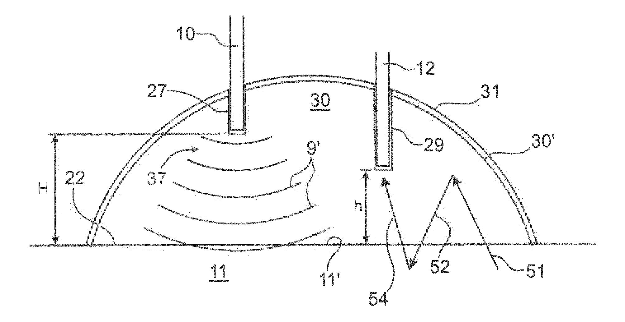 Method and device for diffuse excitation in imaging