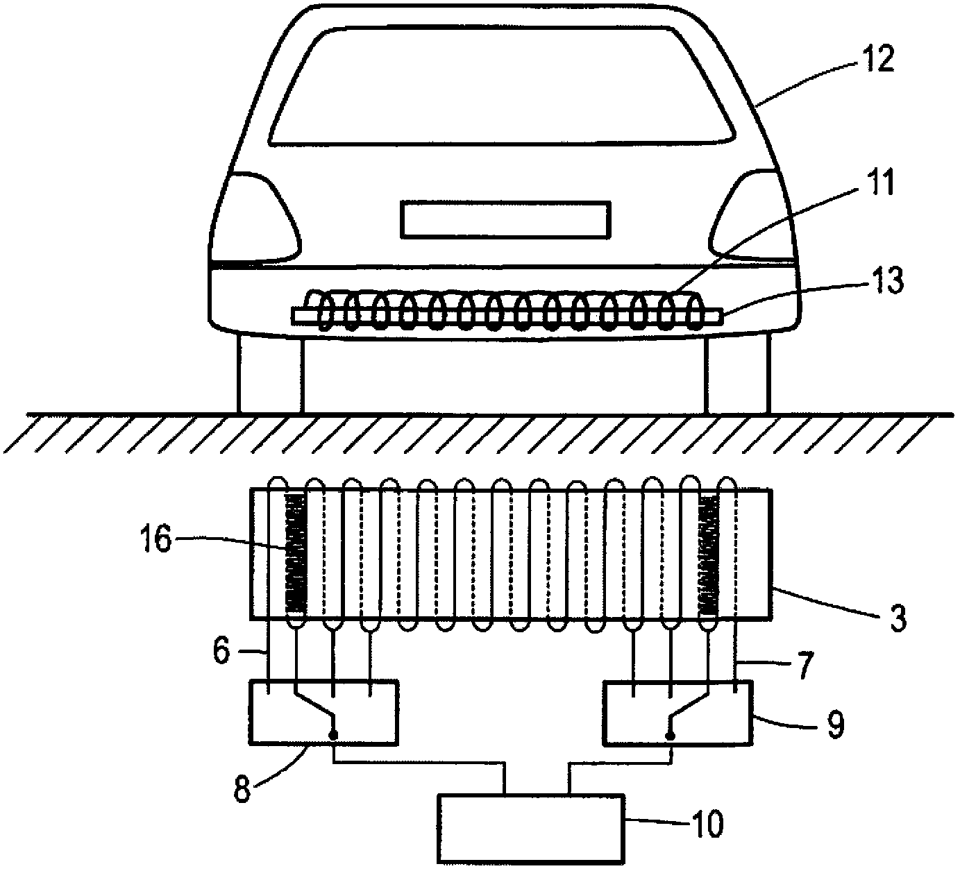 Device for the inductive transmission of electric energy