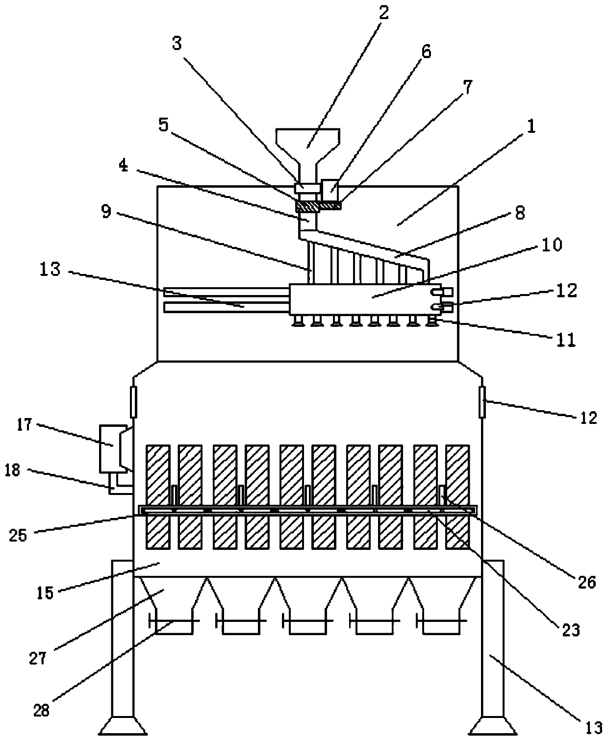 Rotary discharging and drying device of traditional Chinese medicinal materials