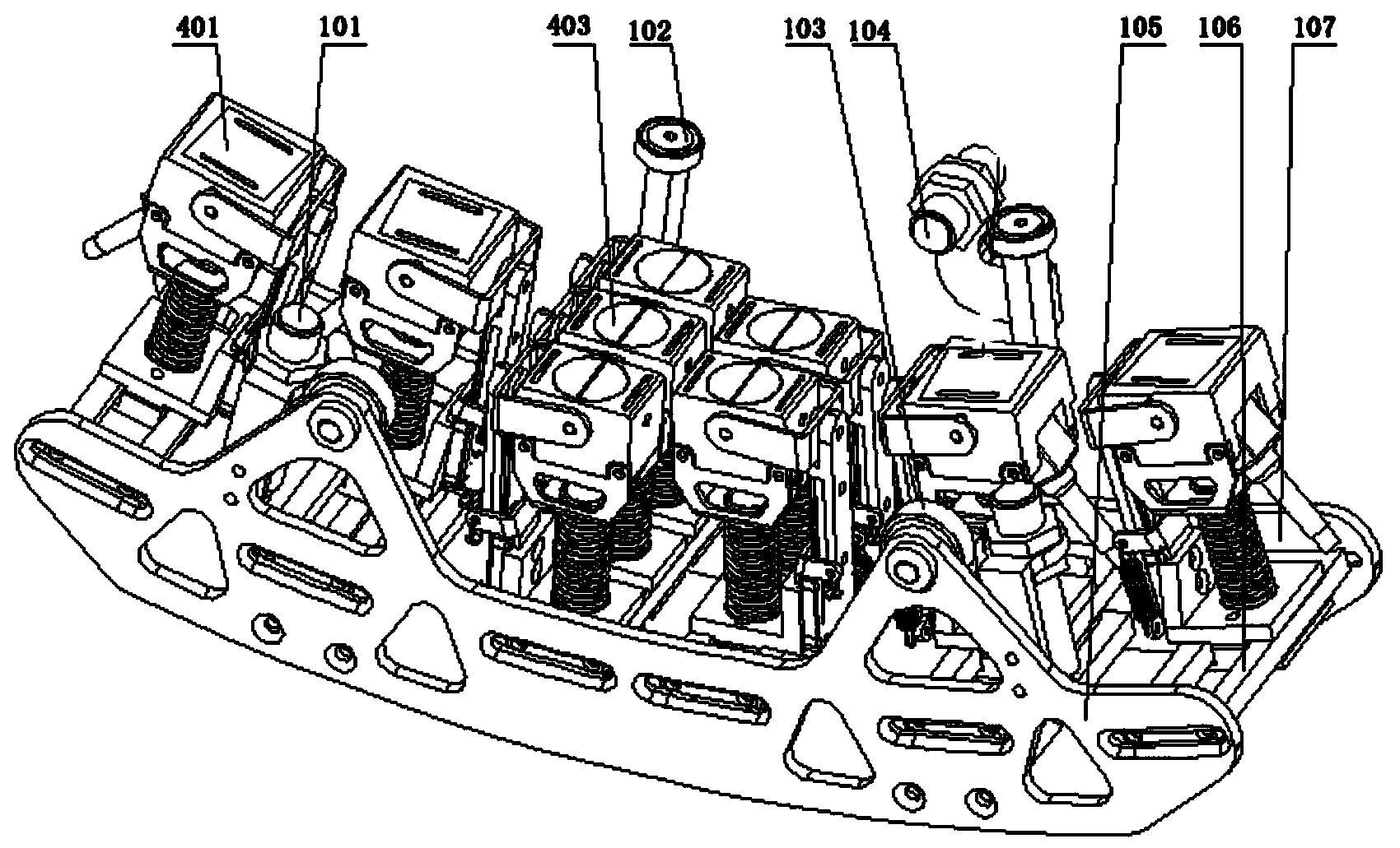 Track vehicle rim and tread flaw detection probe assembly system