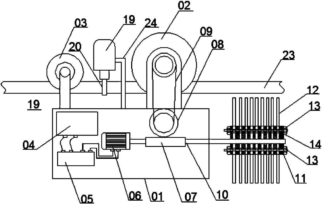 High voltage line automatic deicing mechanism capable of adjusting ice-breaking position