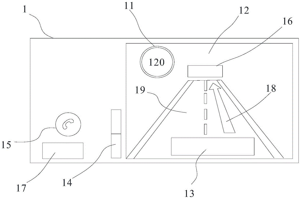 Vehicle-mounted head rising display system and user interface projection display method thereof