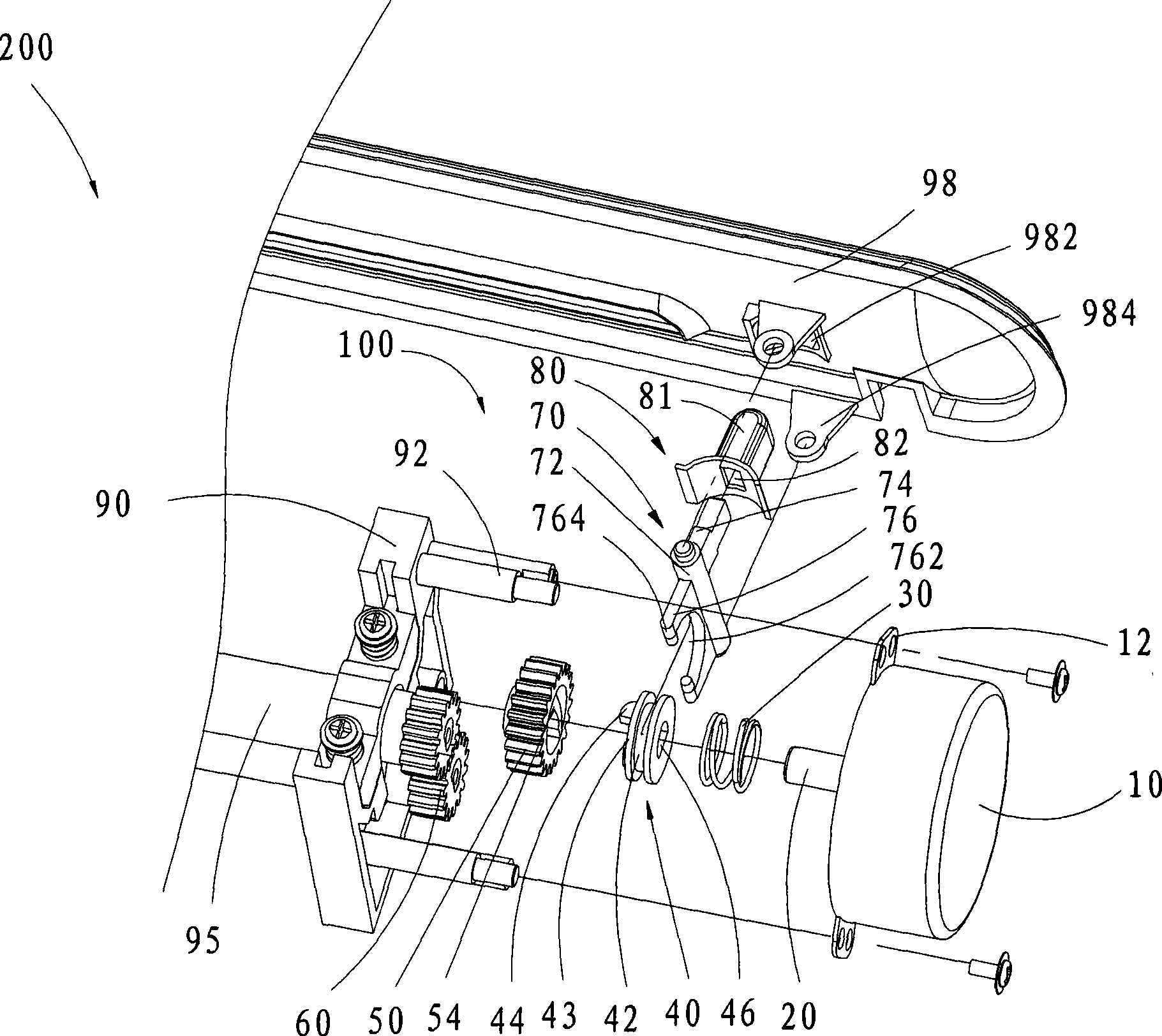 Engaging and disengaging gear and gluing machine using the same