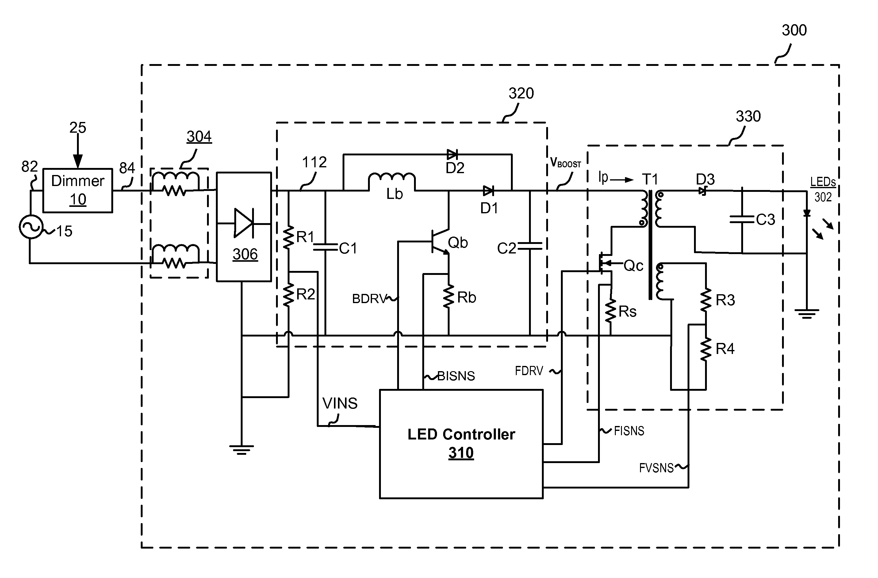 Adaptive filter for LED dimmer