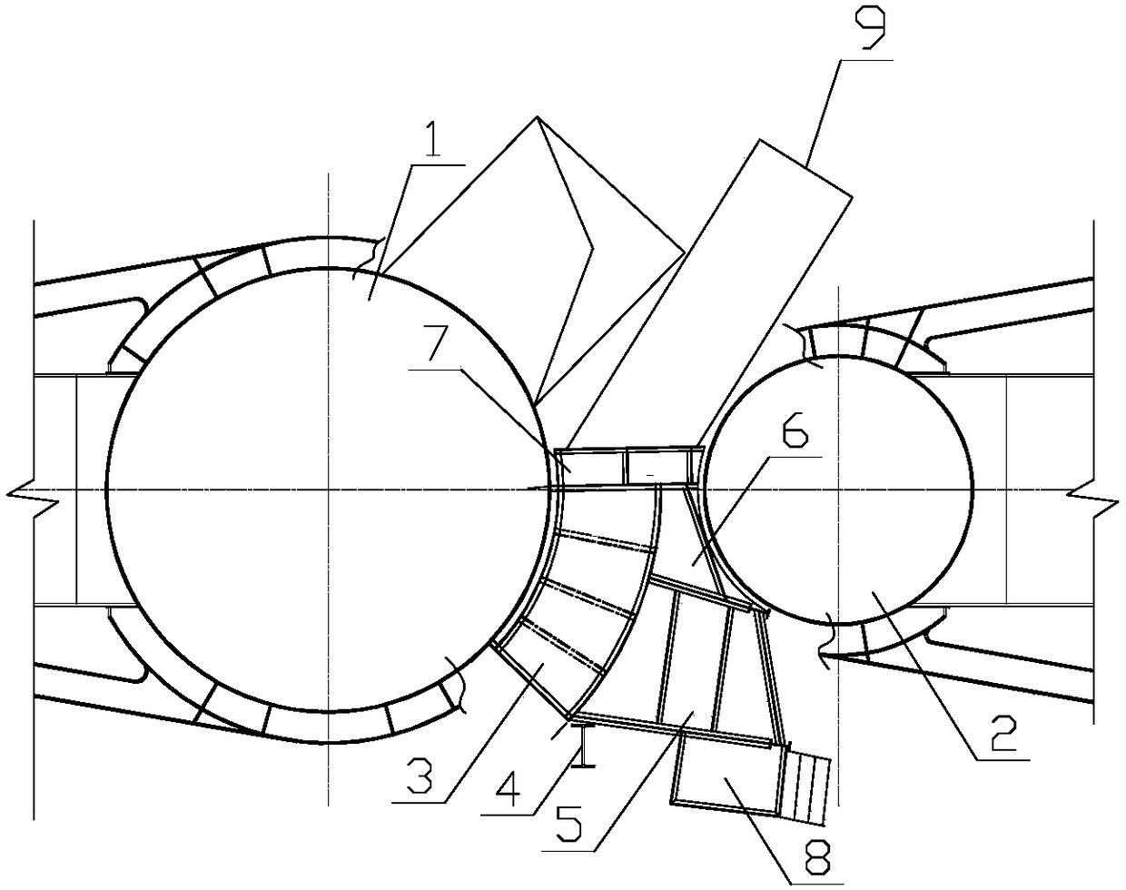 Dismounting method of hot-blast stove oven apparatus under restricted space