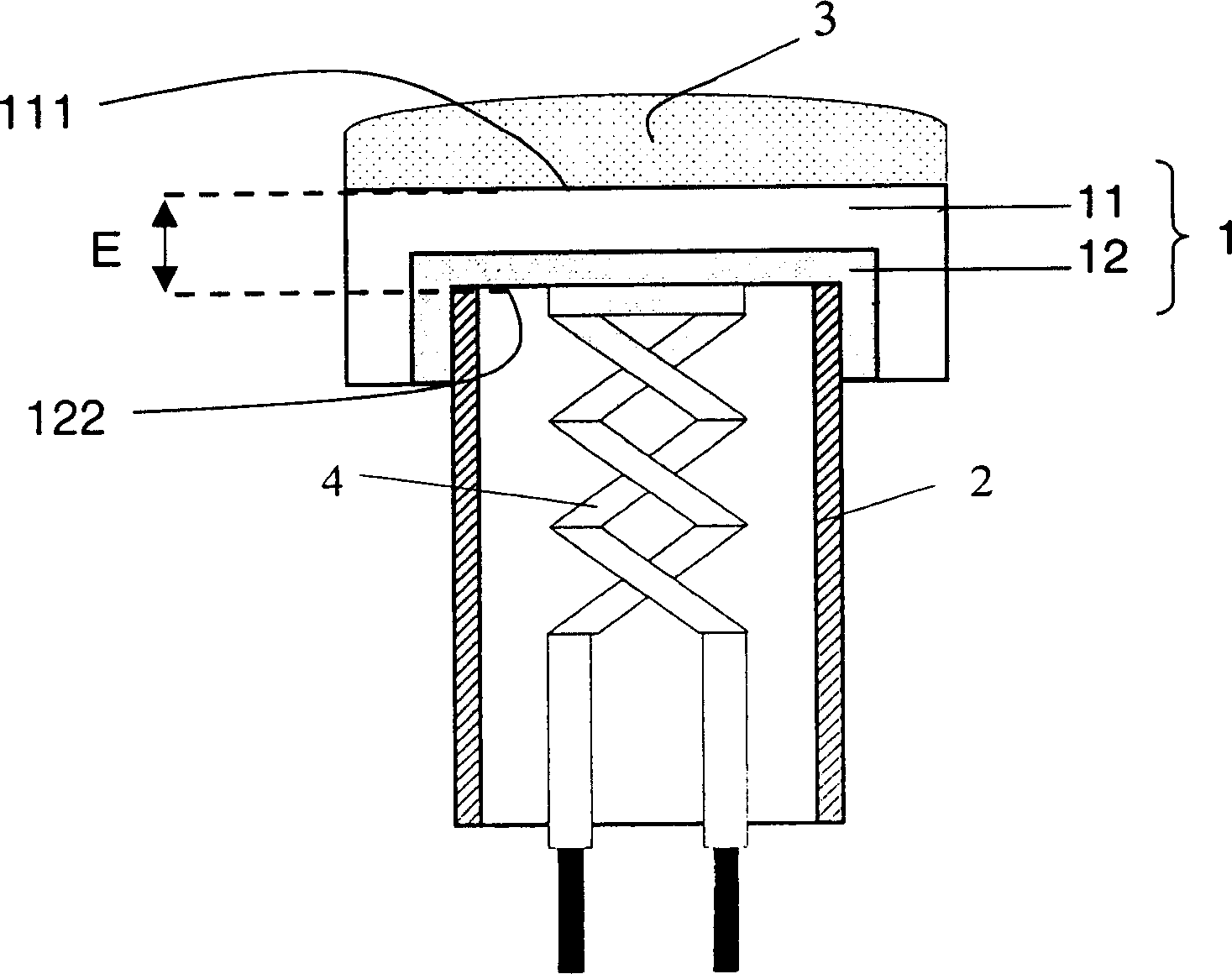 Oxide cathode for electron gun with a differentially doped metallic substrate