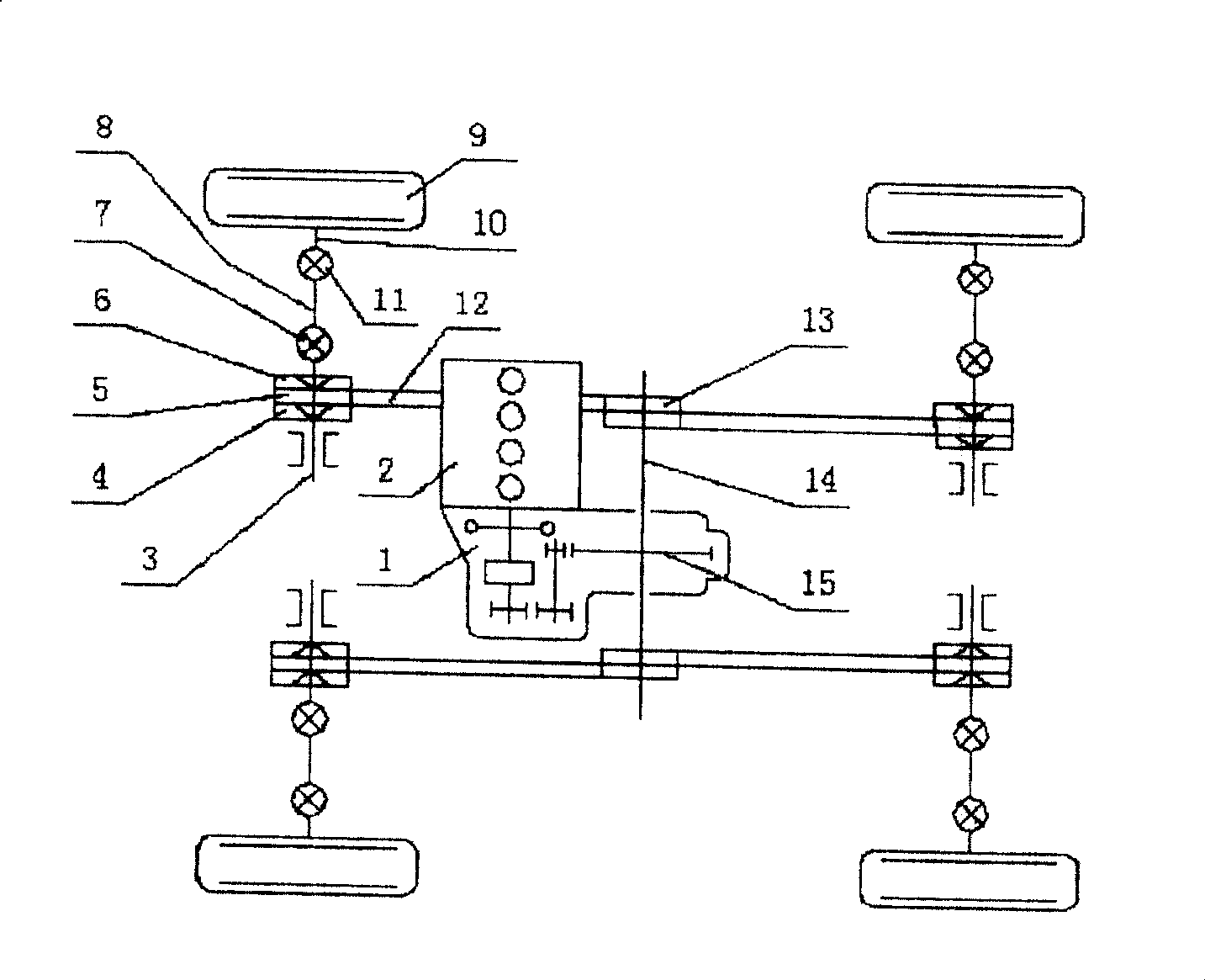 Super-clutch type multi-bridge driving mechanism