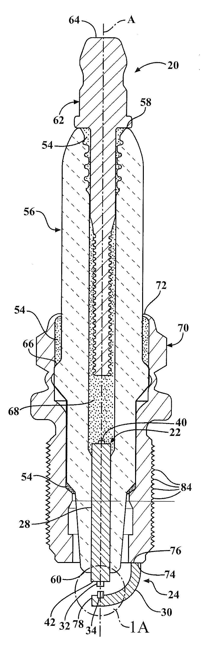 Spark plug with ceramic electrode tip