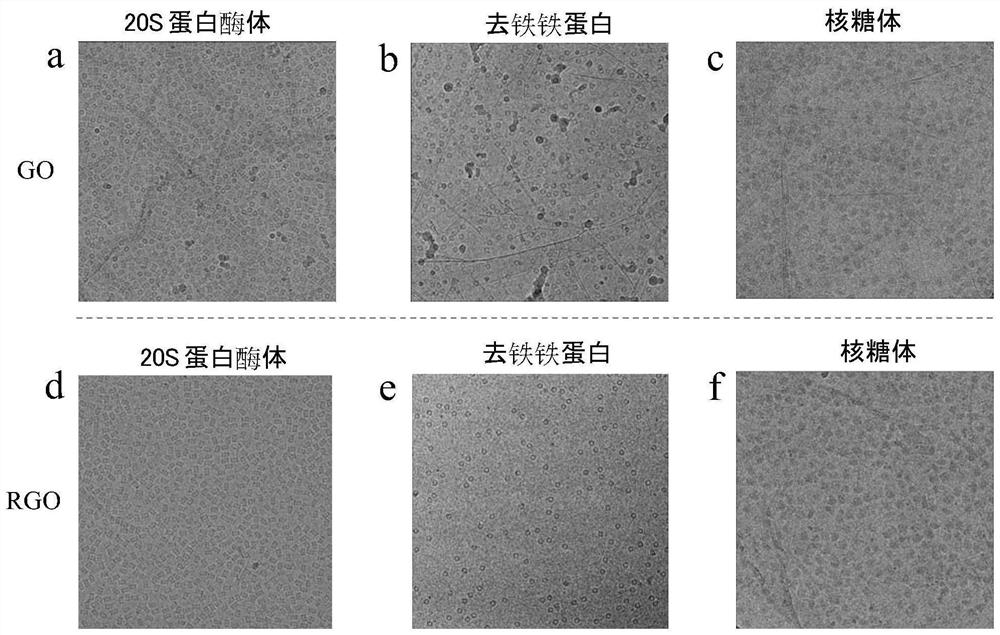 Application of reduced graphene oxide film in frozen electron microscope